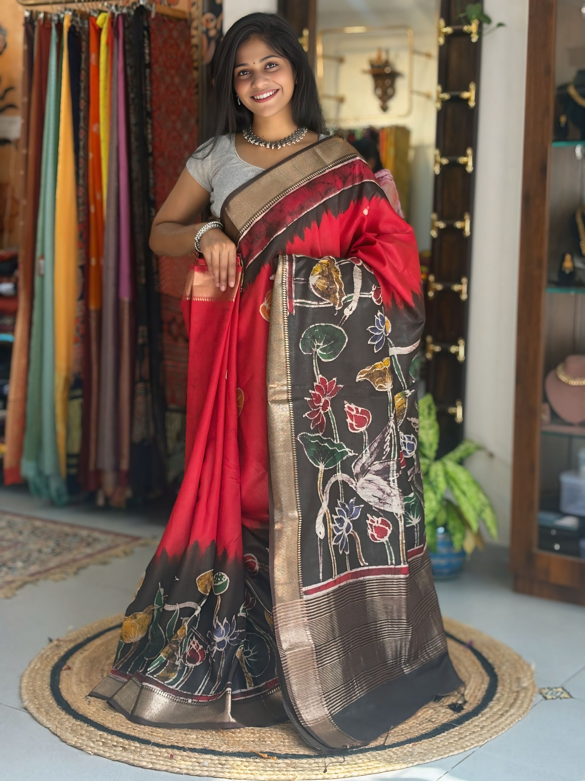 Aabharana - Hand Batik Maheshwari Saree