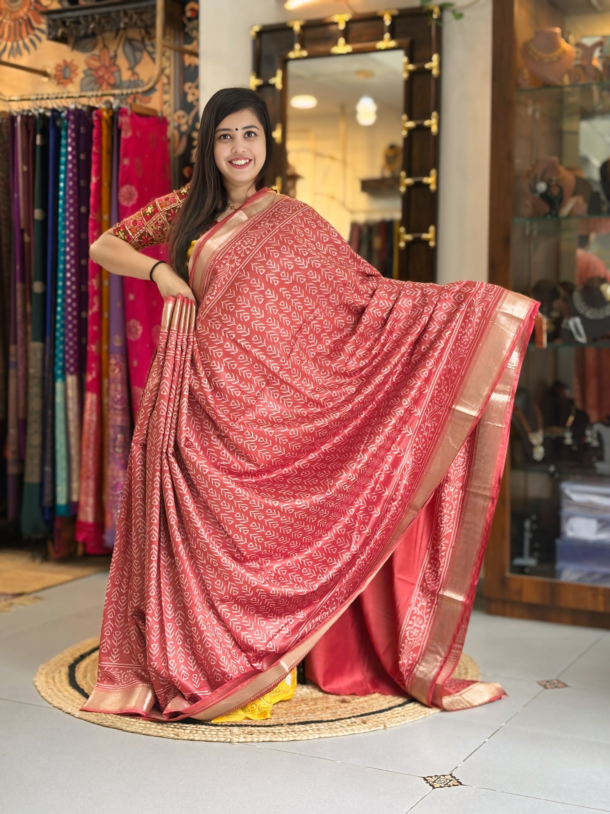 Pankhuri - Maheshwari Dabu Saree