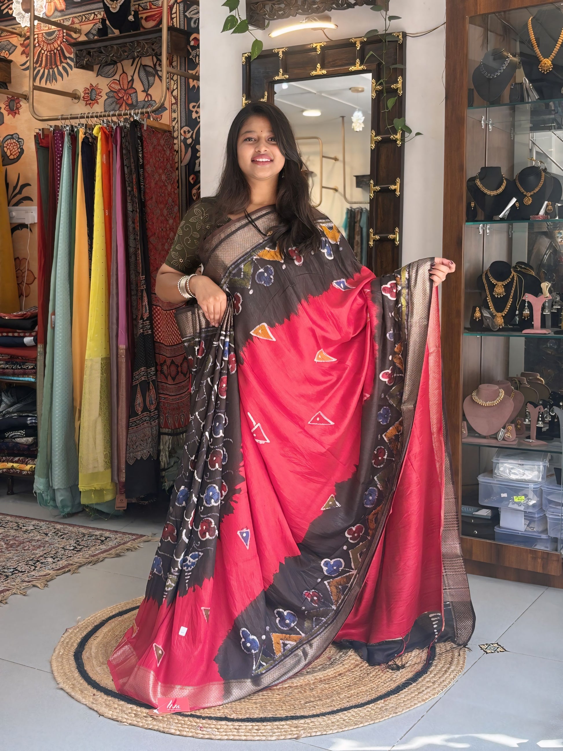 Tarang - Hand Batik Maheshwari Saree