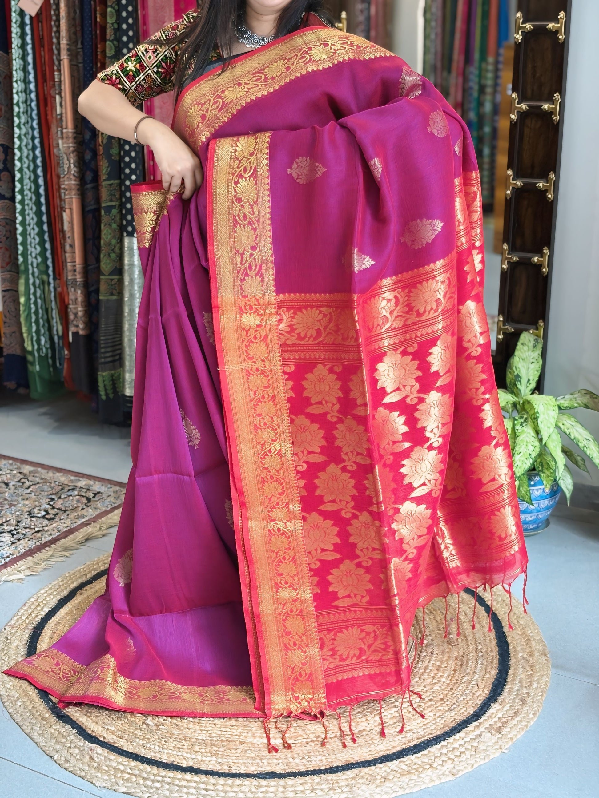 Rani Pink - Banarasi Linen