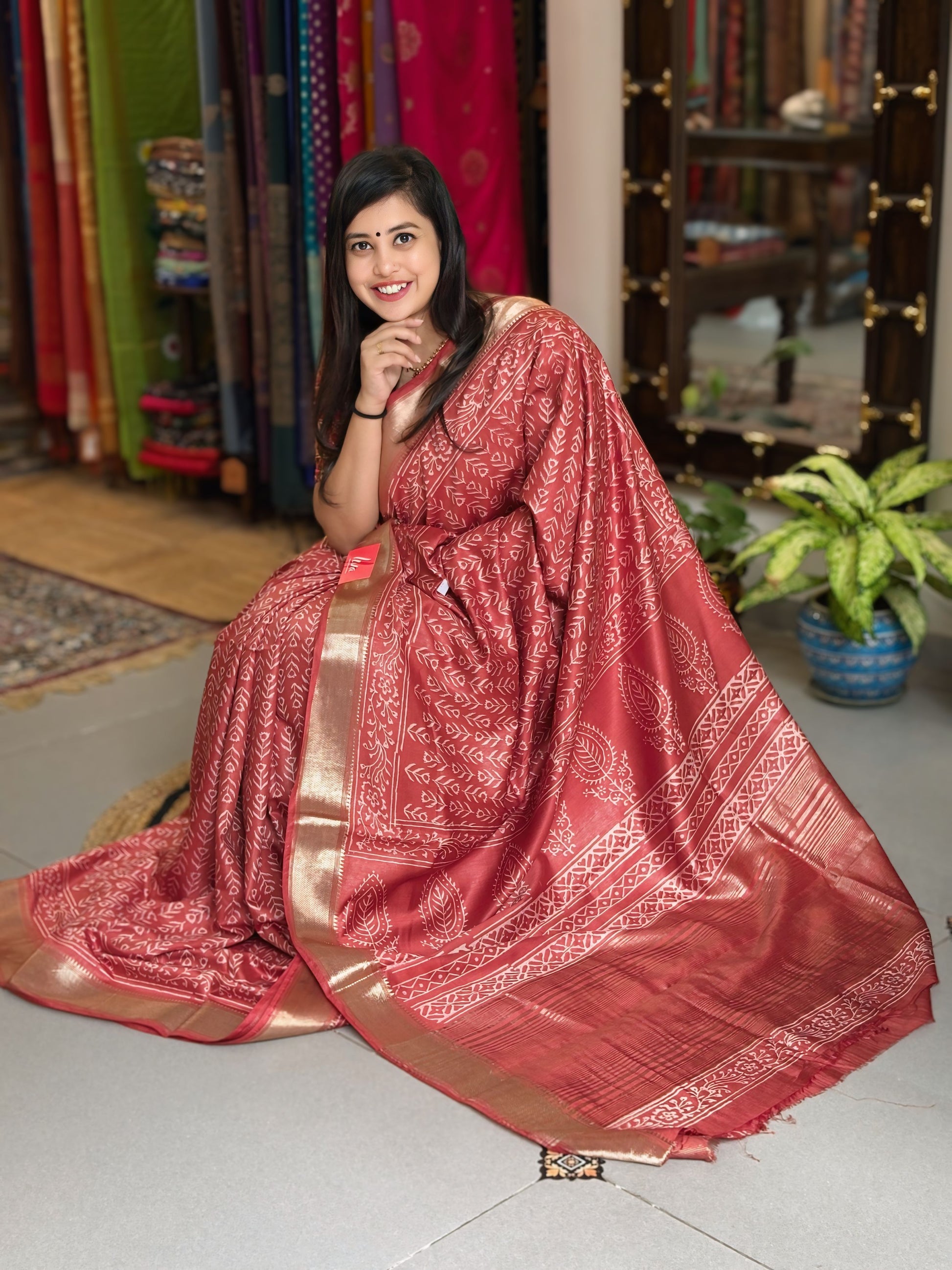 Pankhuri - Maheshwari Dabu Saree