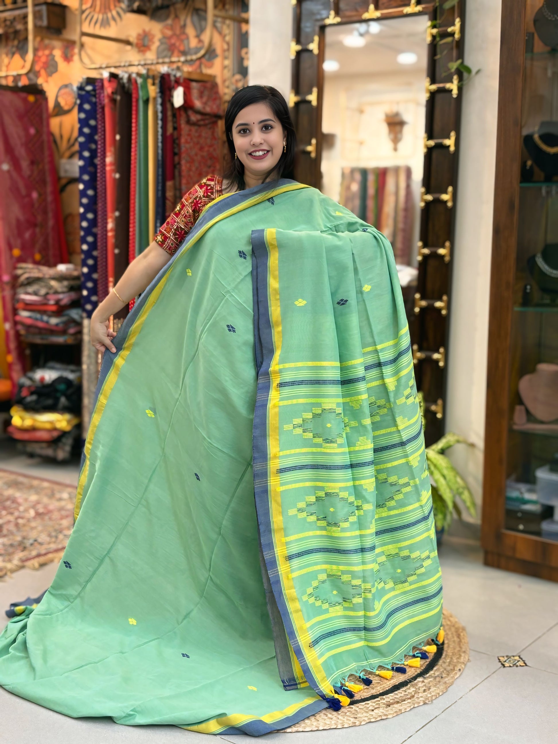 Rannika - Bhujori Khadi Cotton Saree