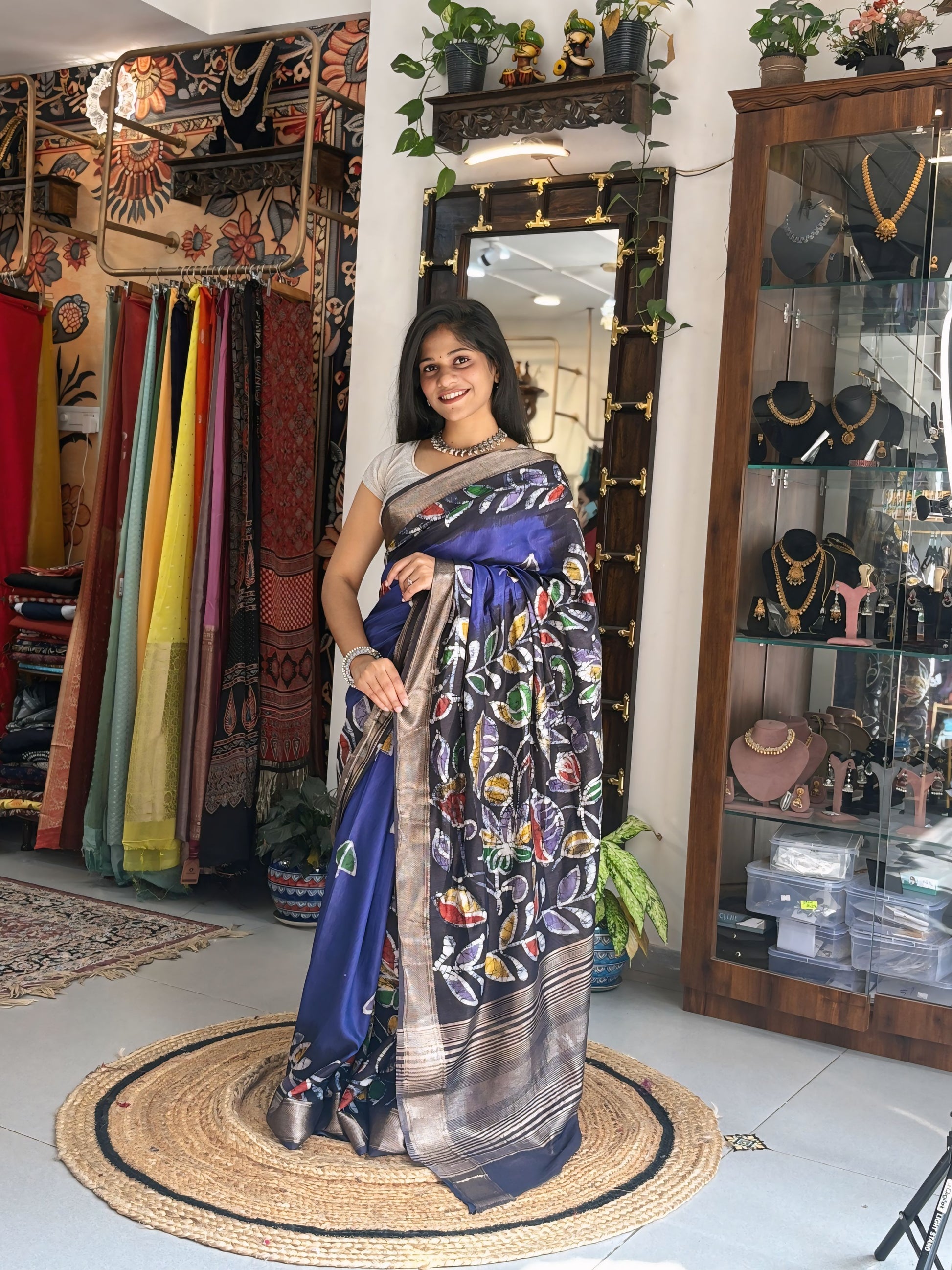 Prakriti - Hand Batik Maheshwari Saree