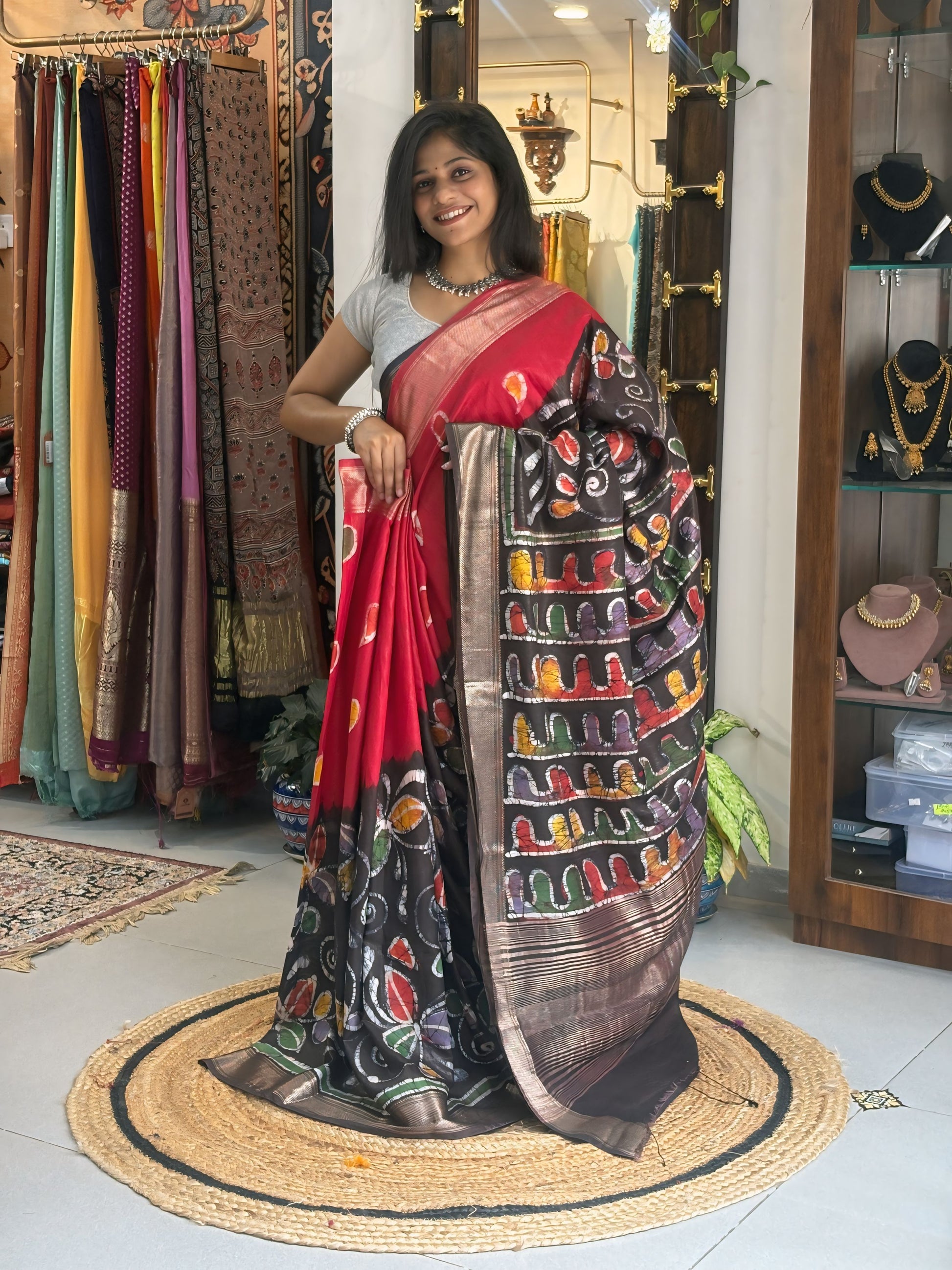 Nritya - Hand Batik Maheshwari Saree