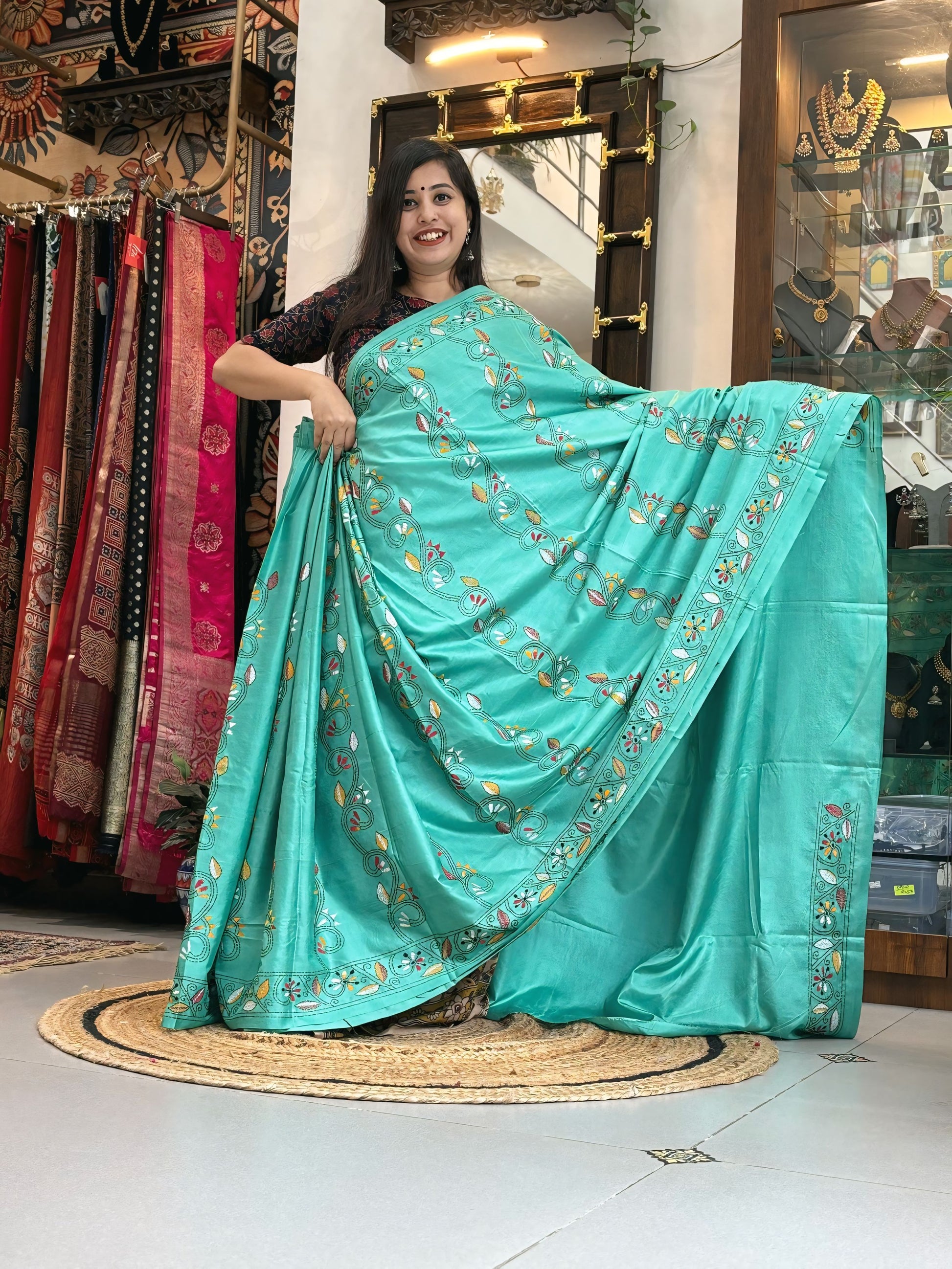 Vrindavan - Katha Dupian Silk Saree