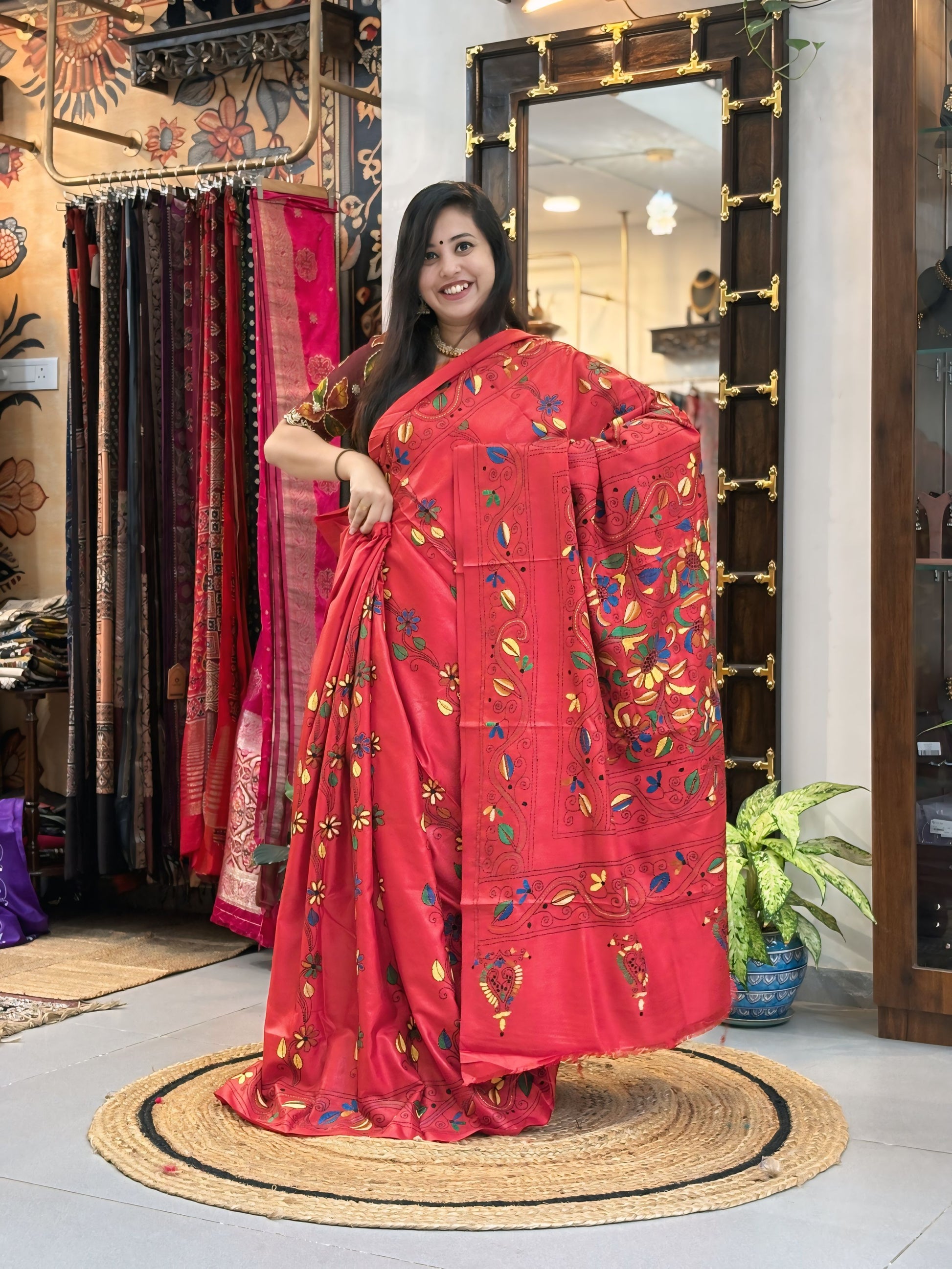 Lalima - Katha Dupian Silk Saree