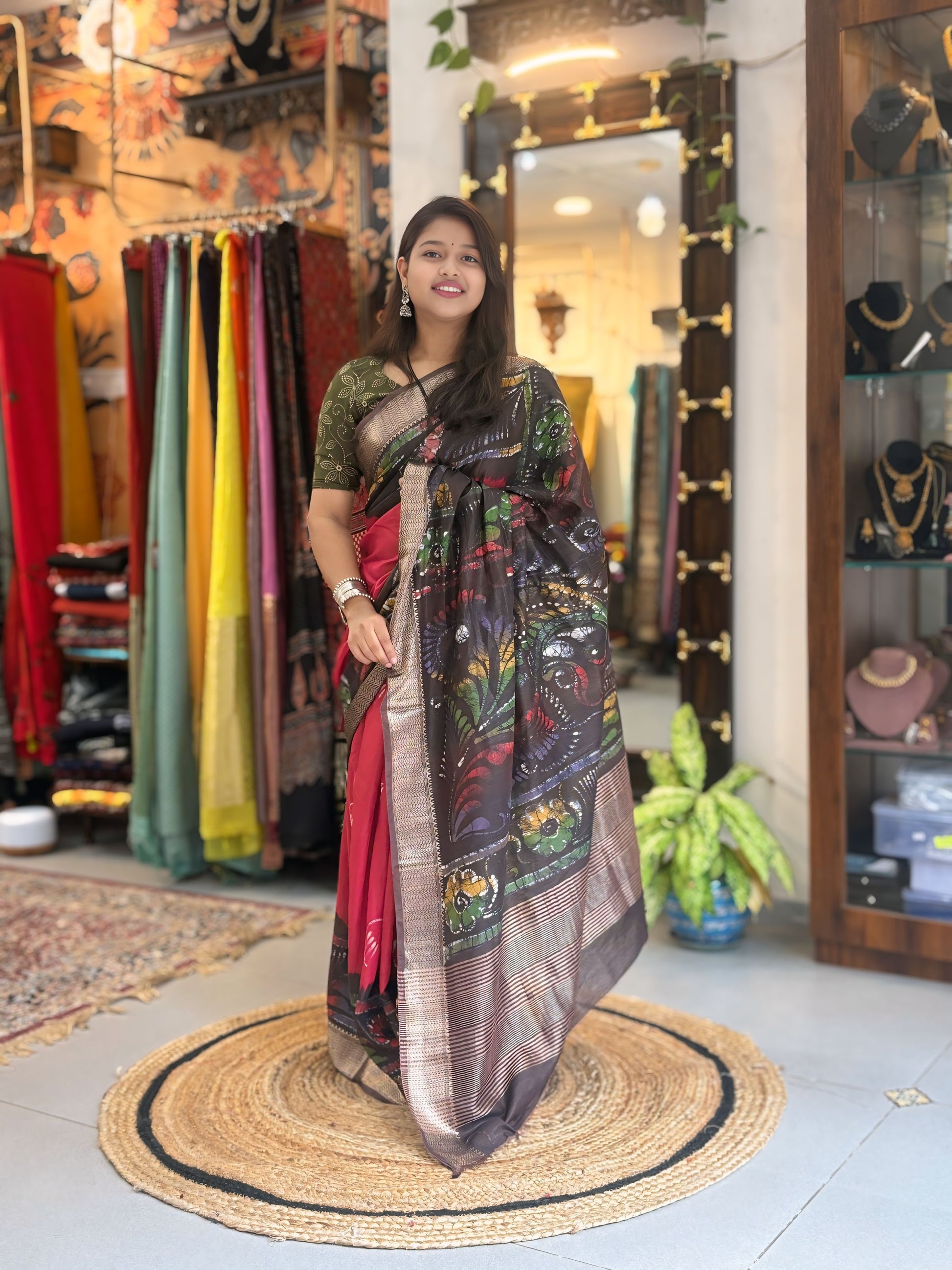 Tarang - Hand Batik Maheshwari Saree