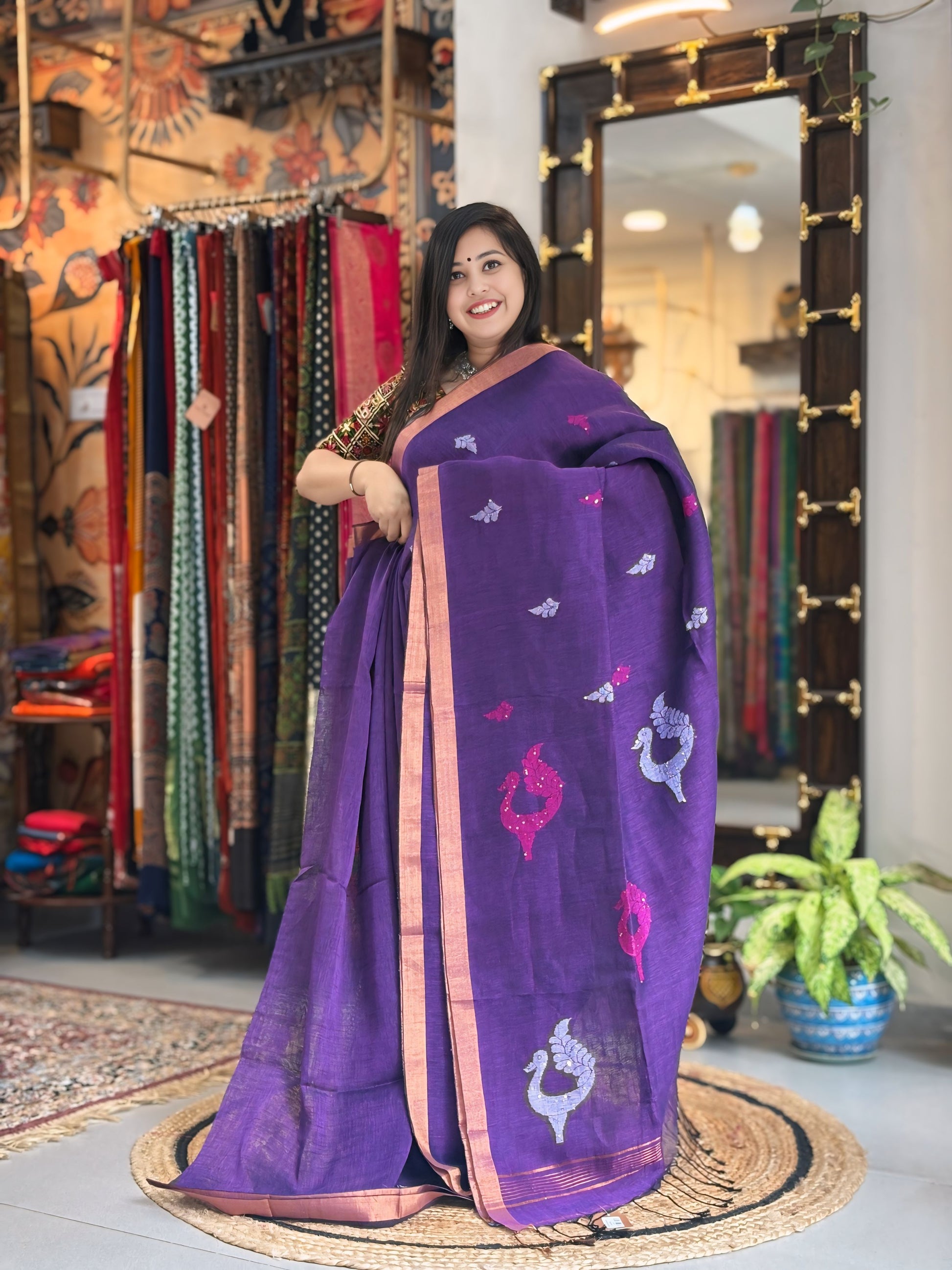 Royal - Banarasi Linen (PEACOCK)
