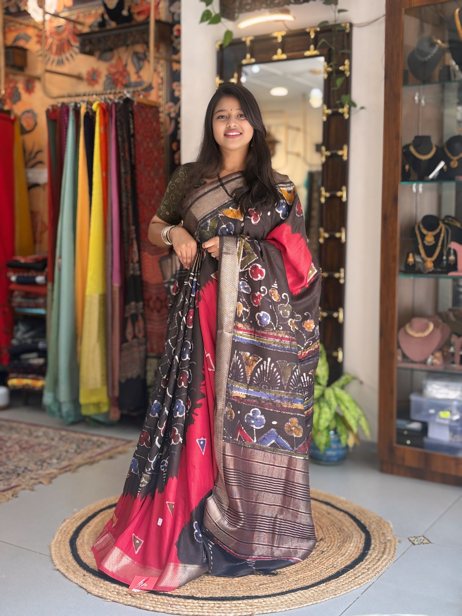 Tarang - Hand Batik Maheshwari Saree