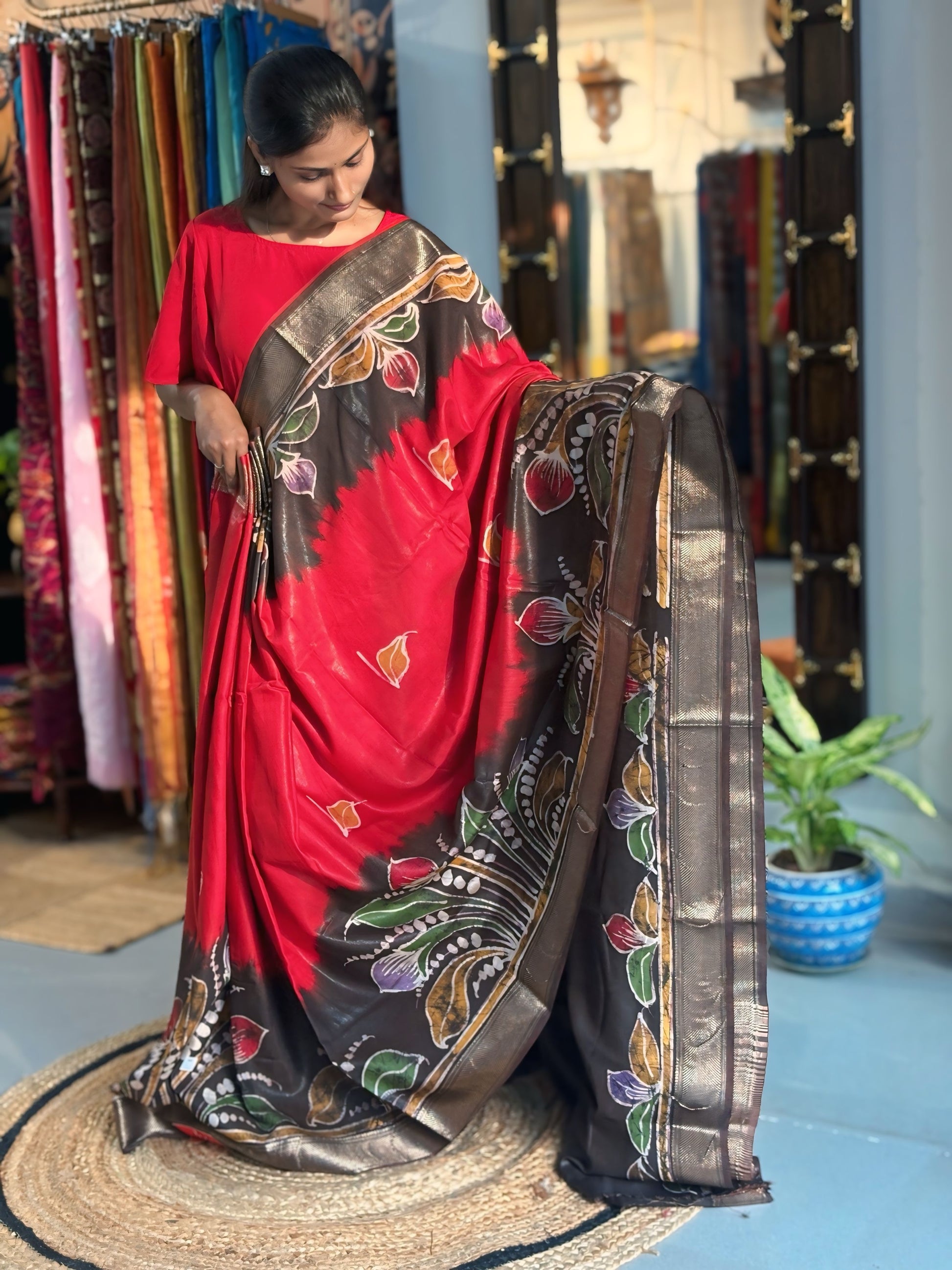 Iraa - Hand Batik Maheshwari Saree