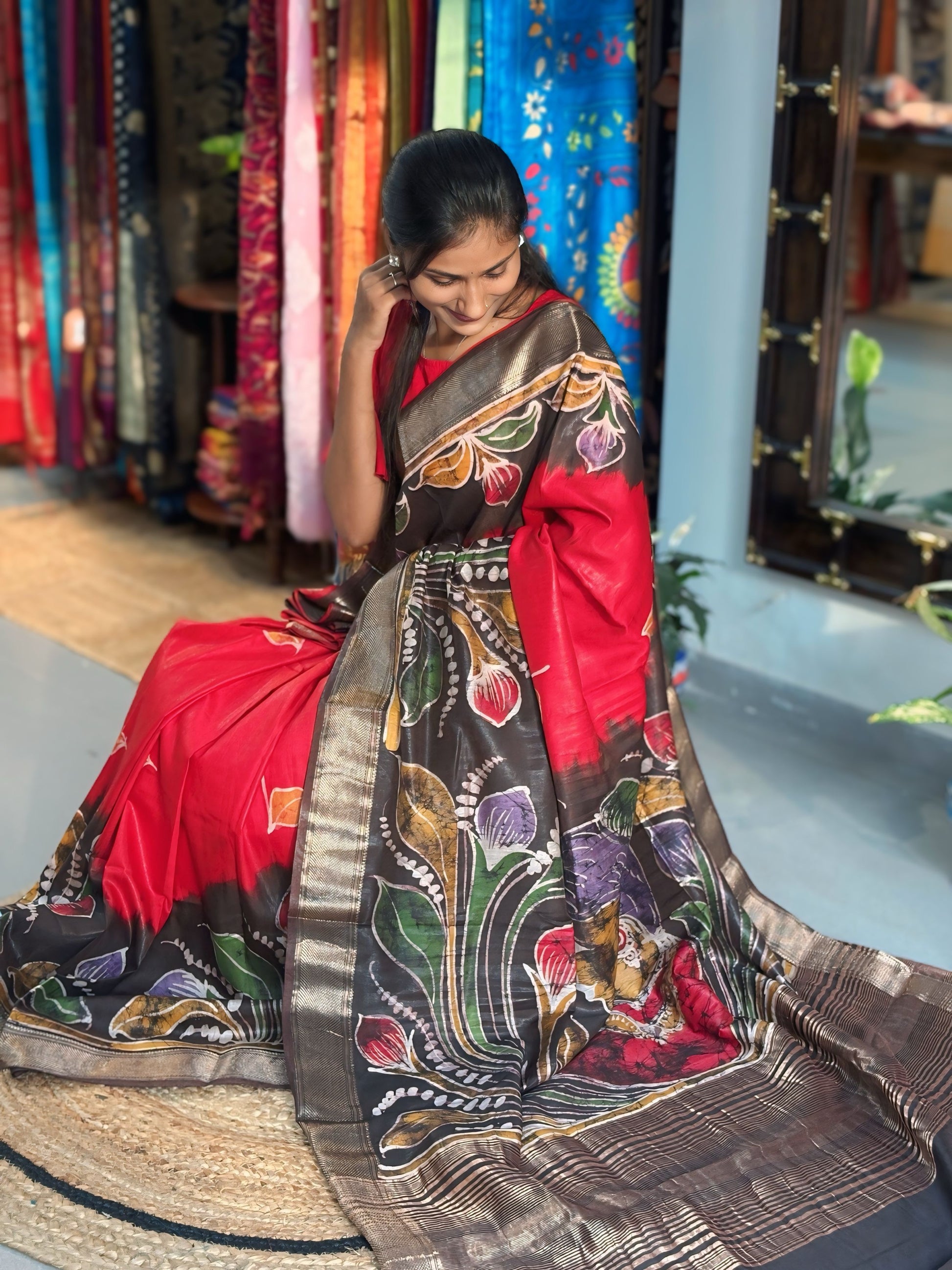Iraa - Hand Batik Maheshwari Saree