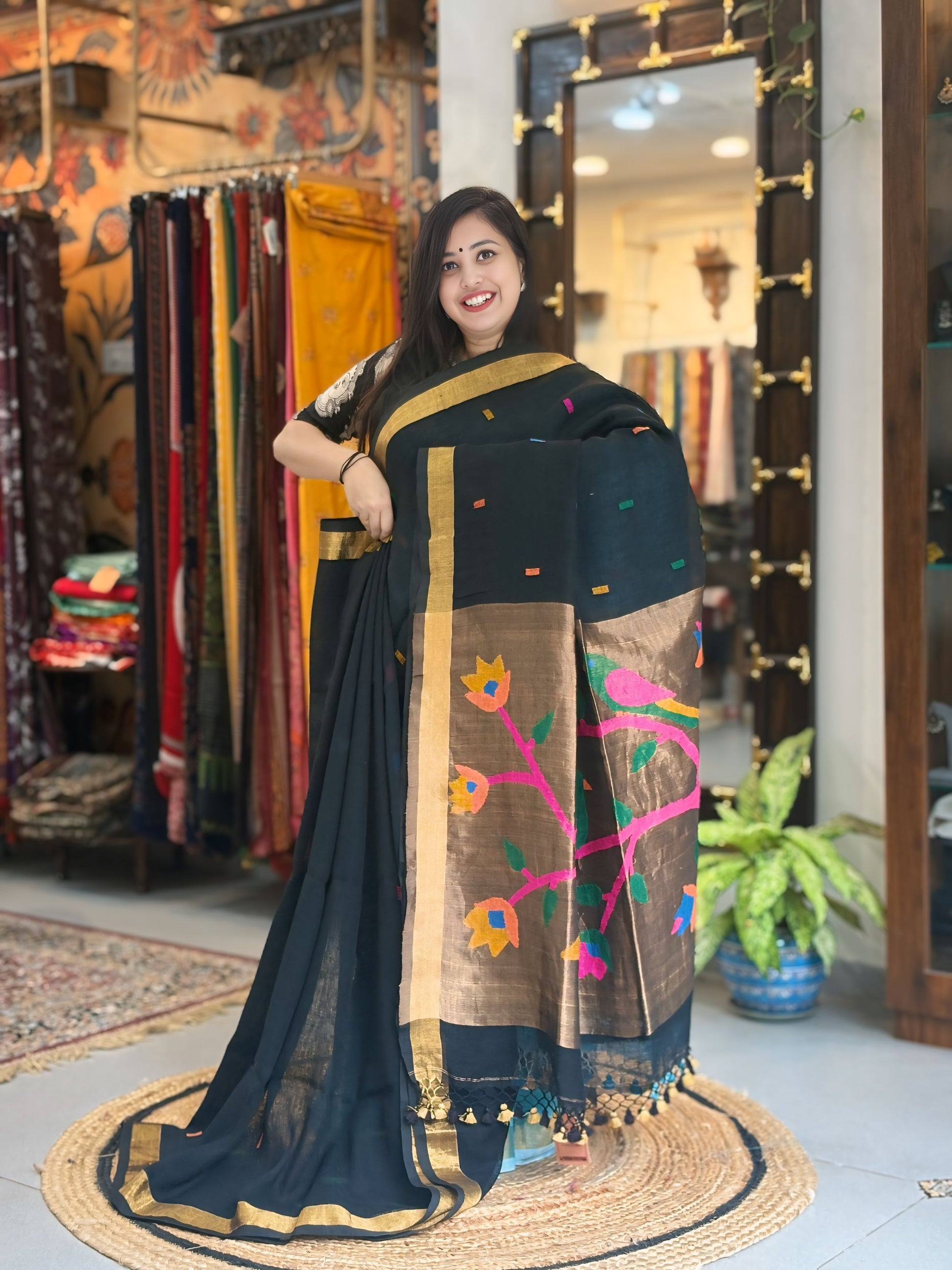 Midnight Magic - Paithani Linen