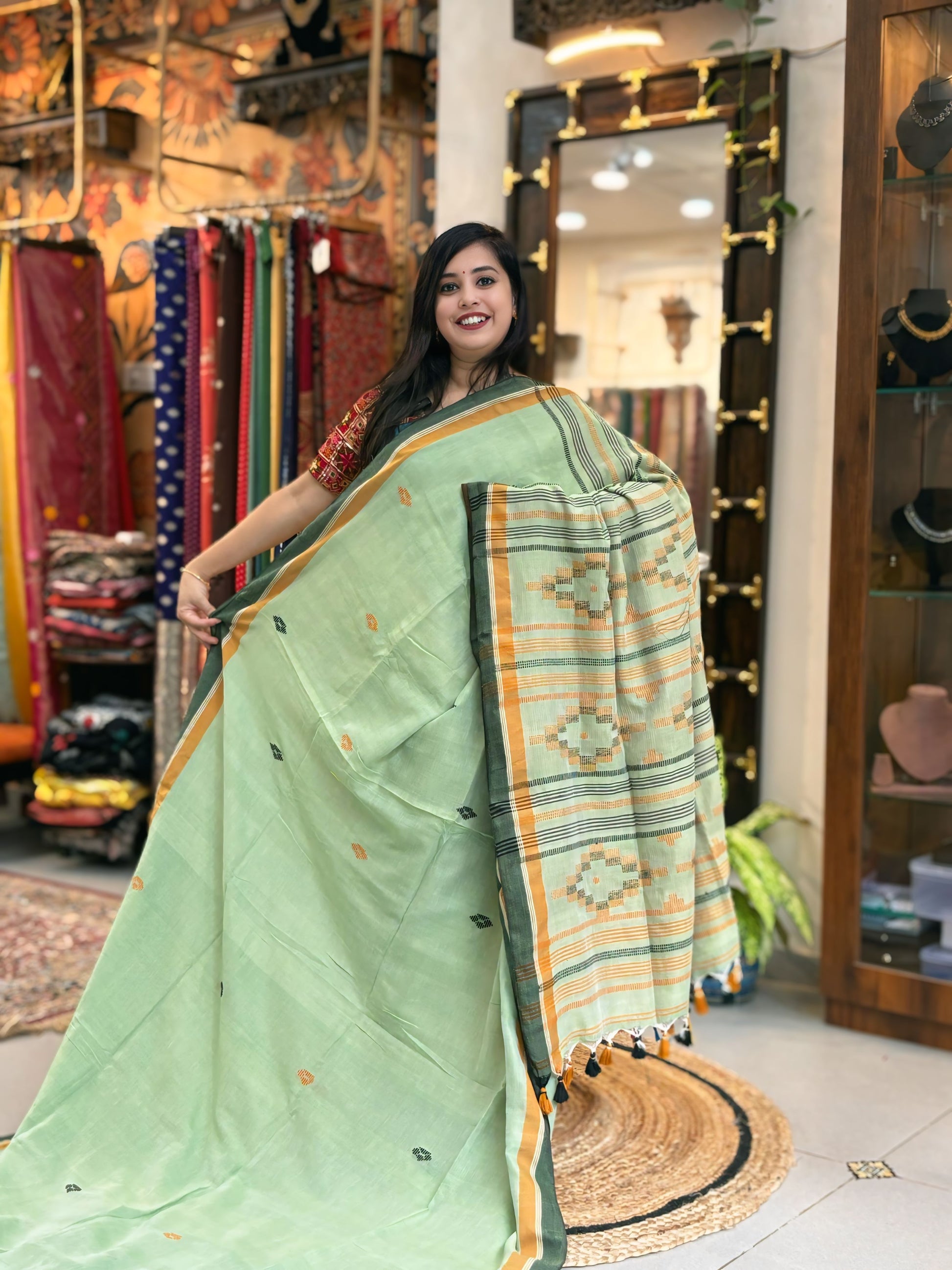 Bhuranj - Bhujori Khadi Cotton Saree