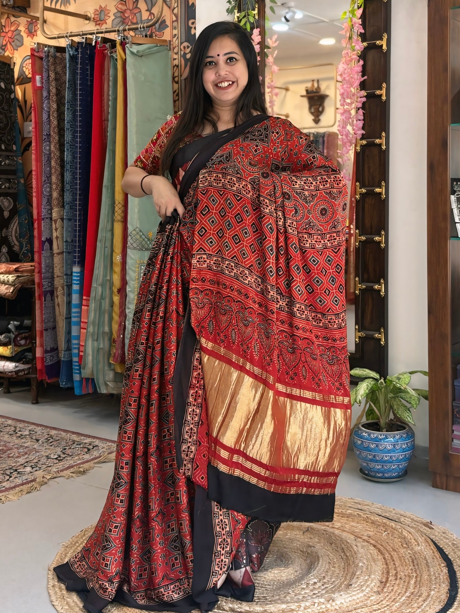 Sitara
- Pure Ajrak Modal Silk (Lakripatta)