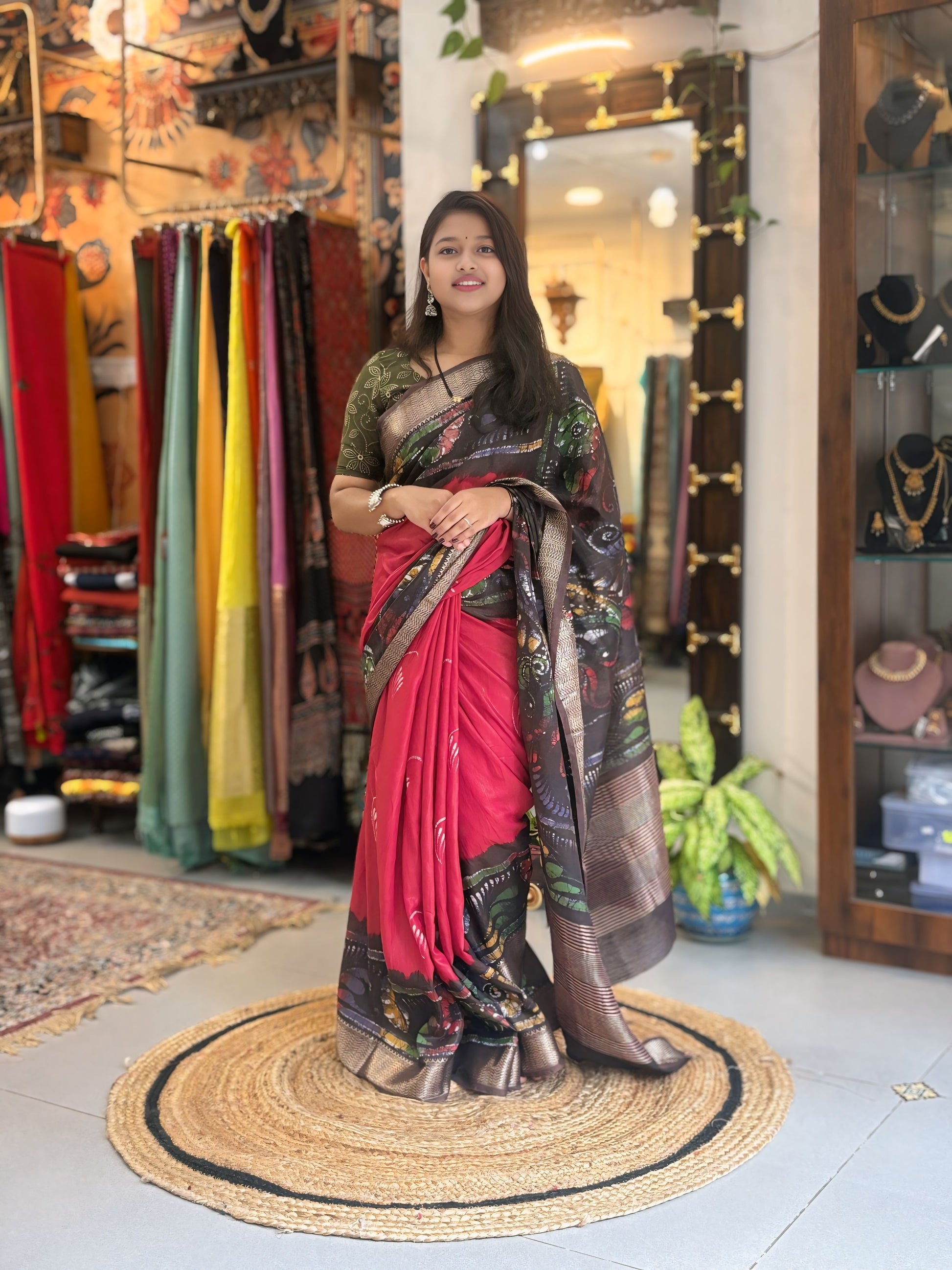Tarang - Hand Batik Maheshwari Saree
