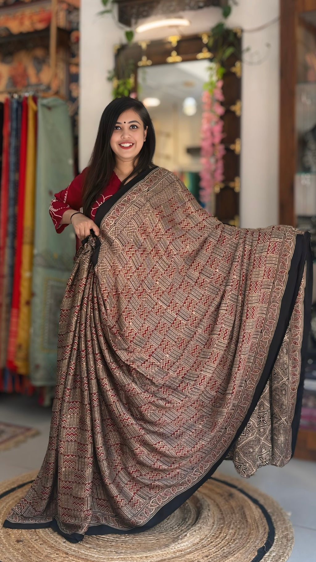 Nandini - Pure Ajrak Modal Silk