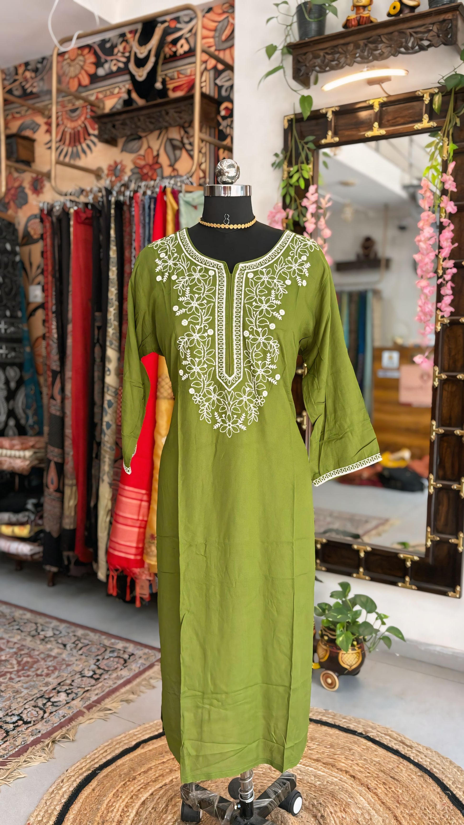 Olive Bloom Kurti