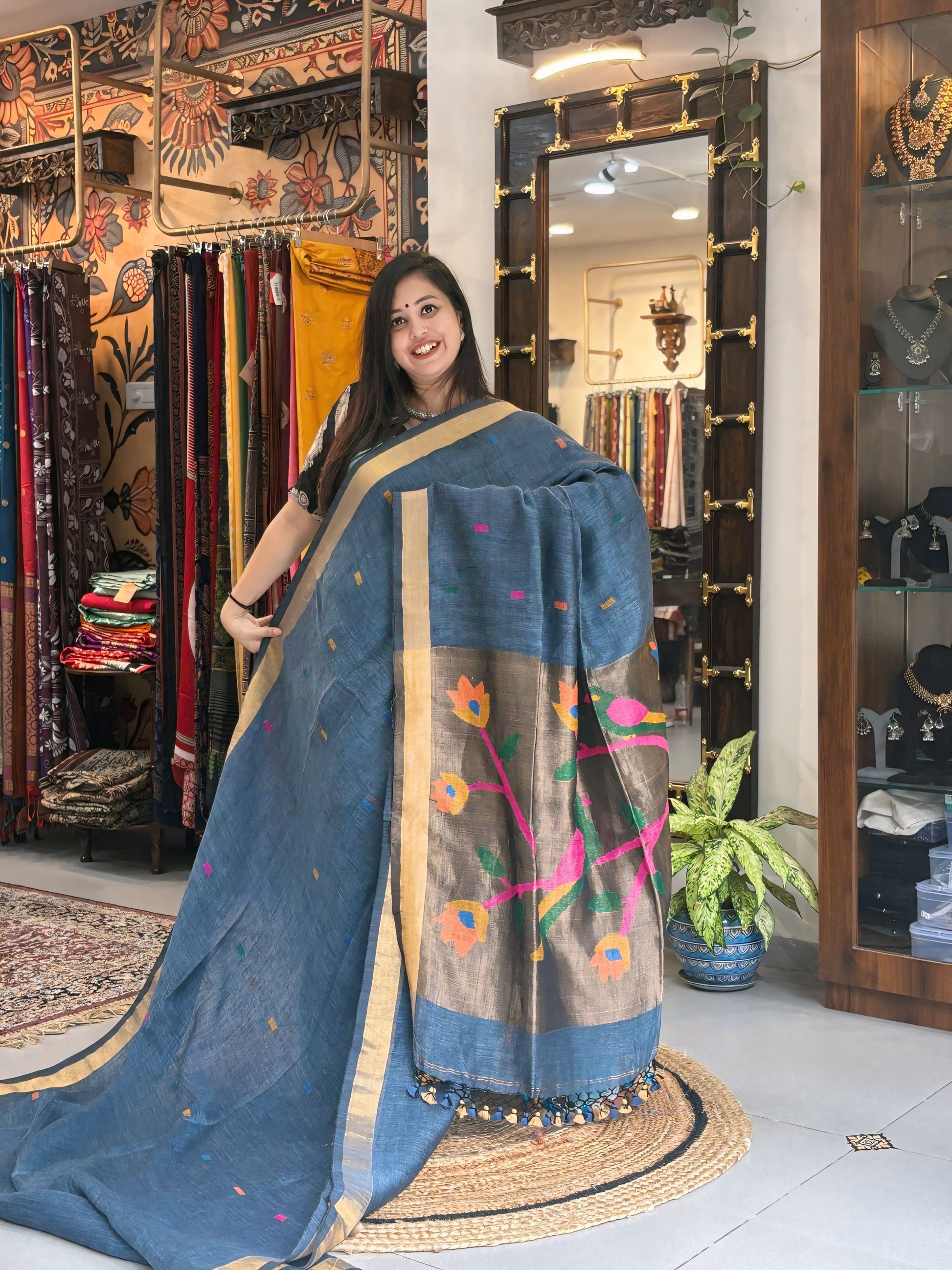 Silver Mist - Paithani Linen