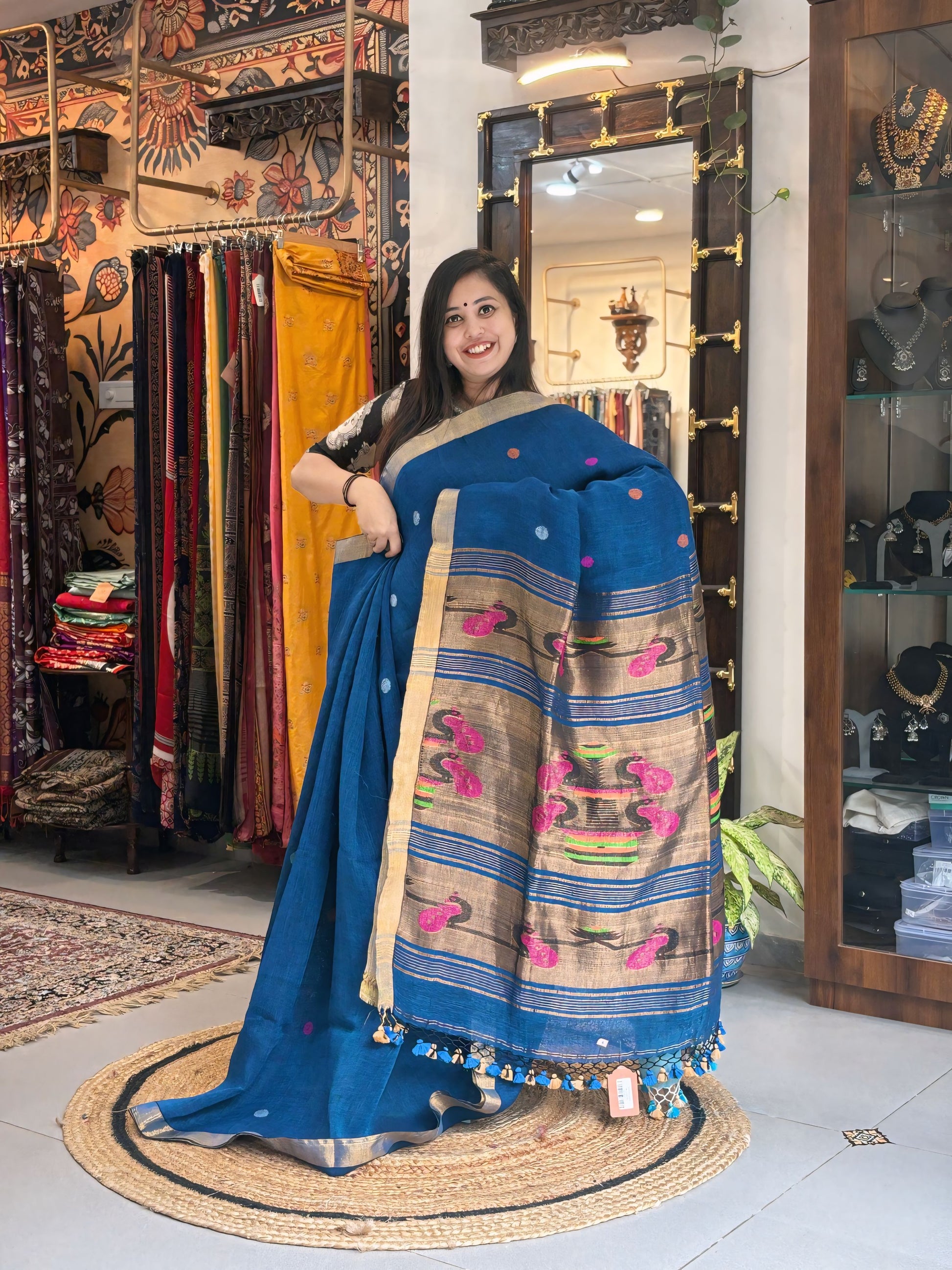 Cosmic Blue - Paithani Linen