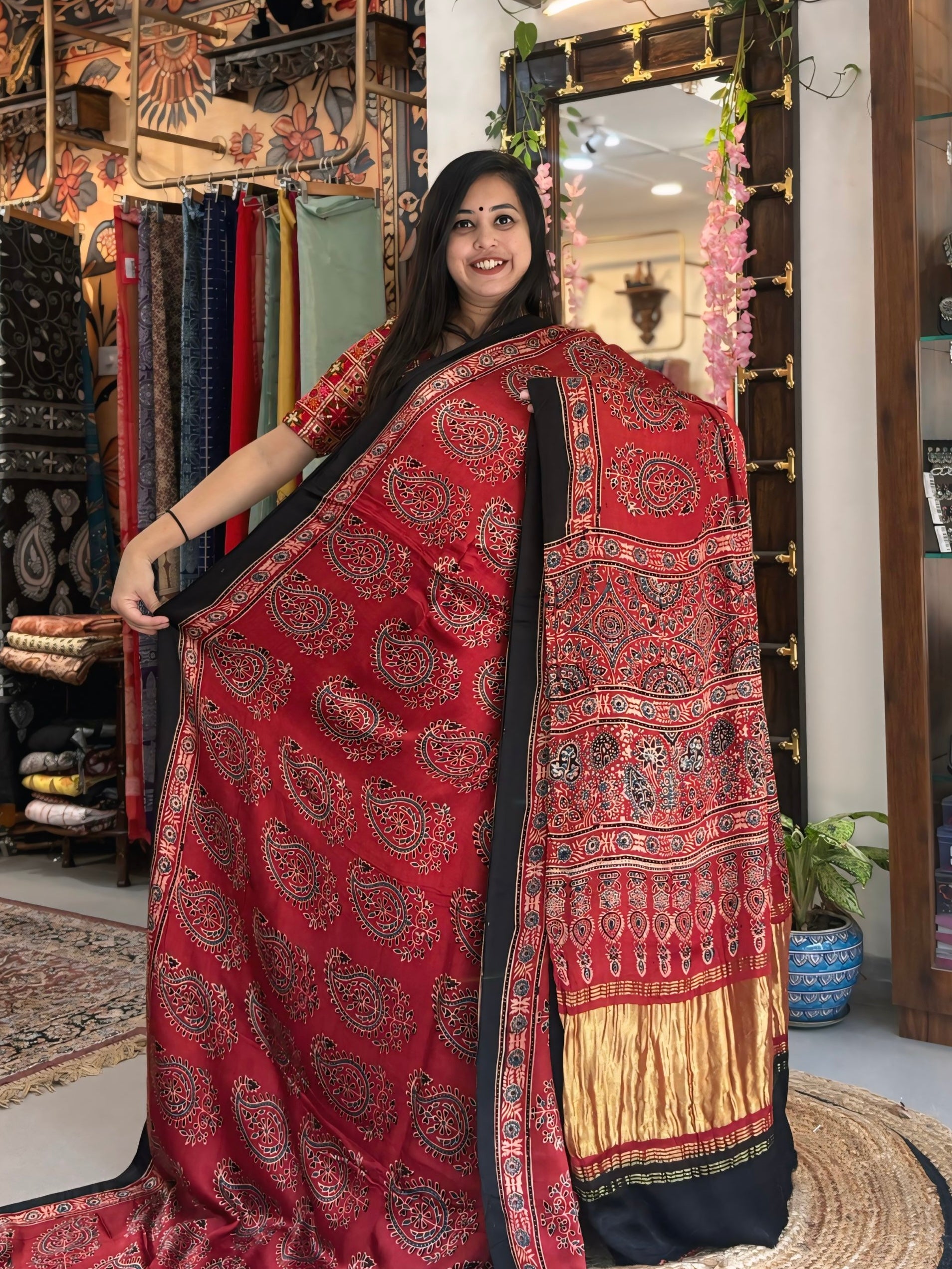 Noorani - Pure Ajrak Modal Silk (Lakripatta)