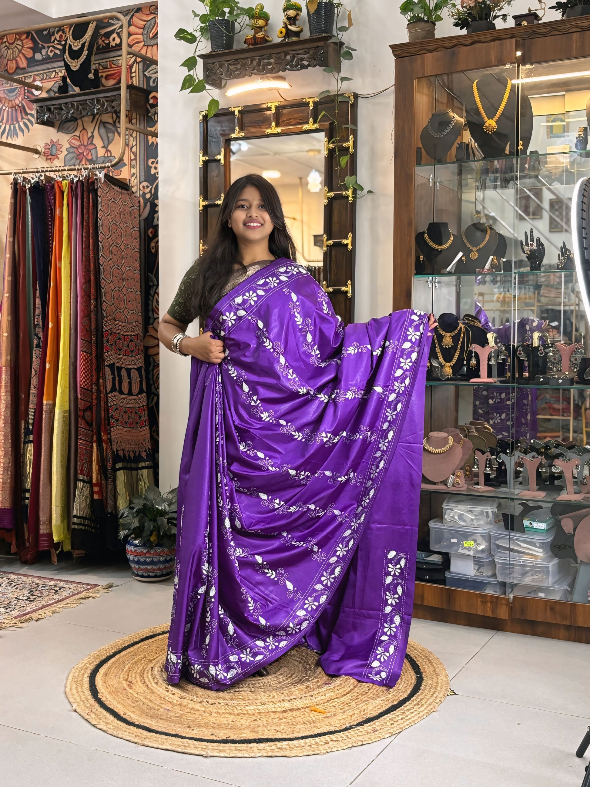 Pushpika - Katha Dupian Silk Saree