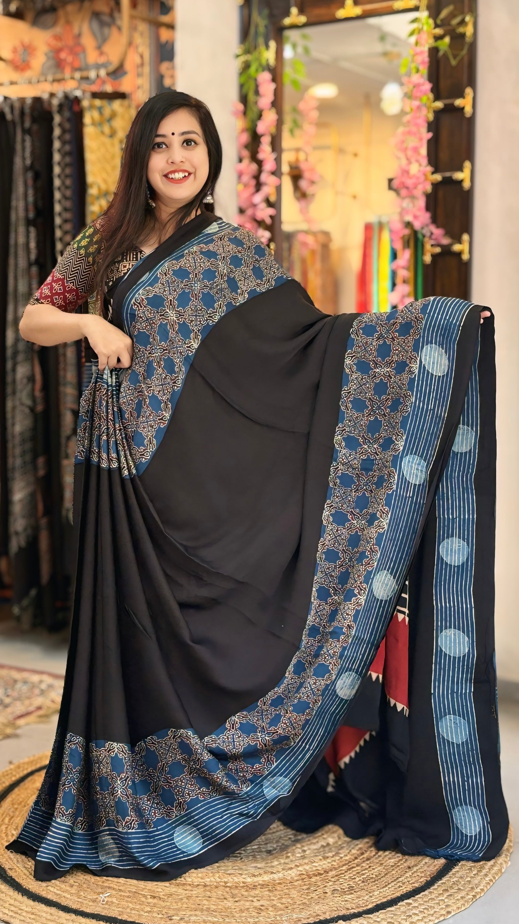 Saumya - Pure Ajrak Modal Silk