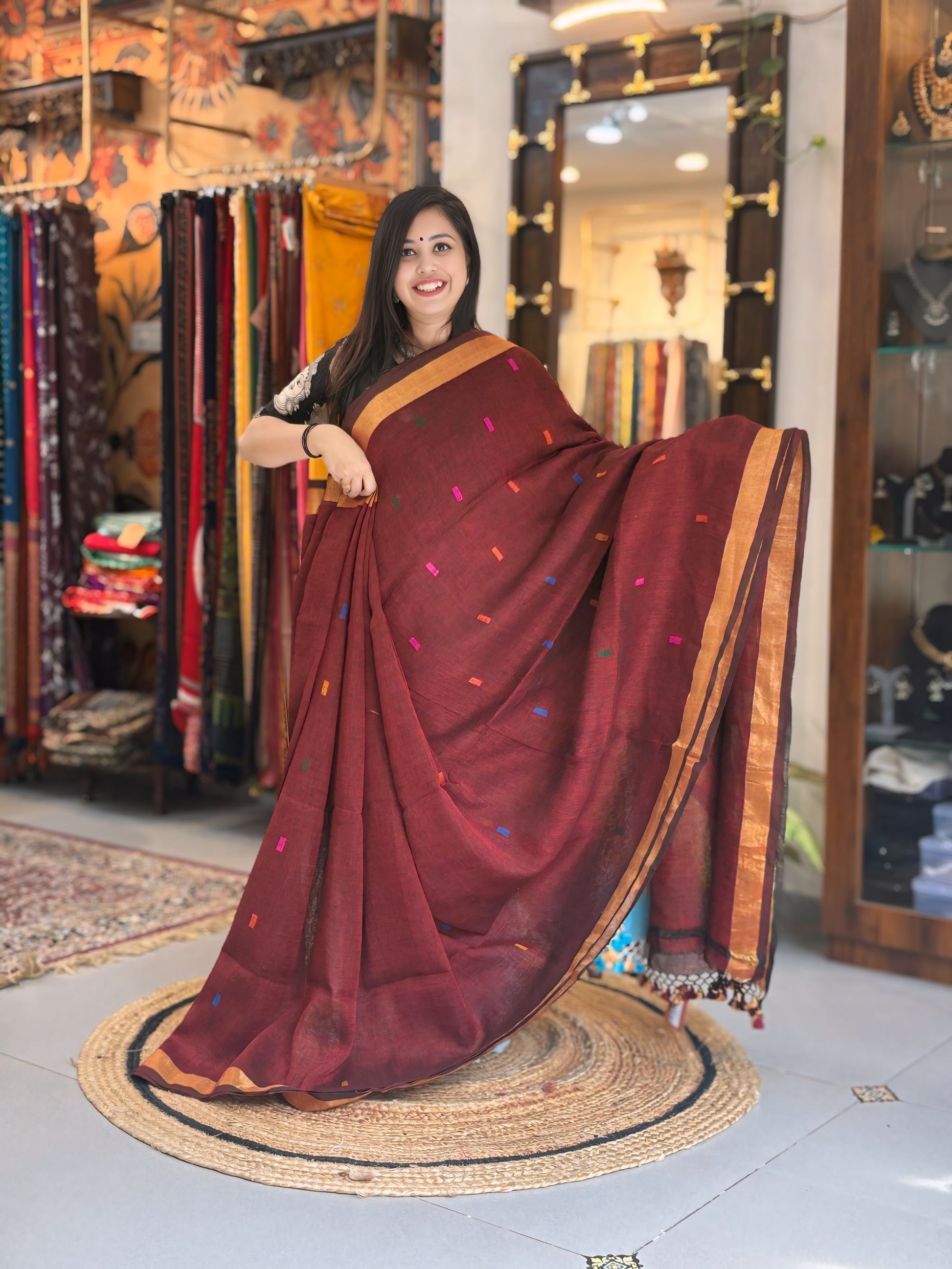 Coffee Glow - Paithani Linen