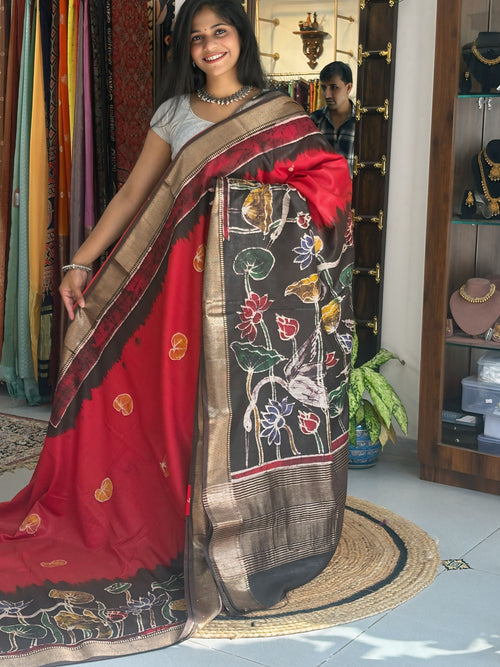 Aabharana - Hand Batik Maheshwari Saree