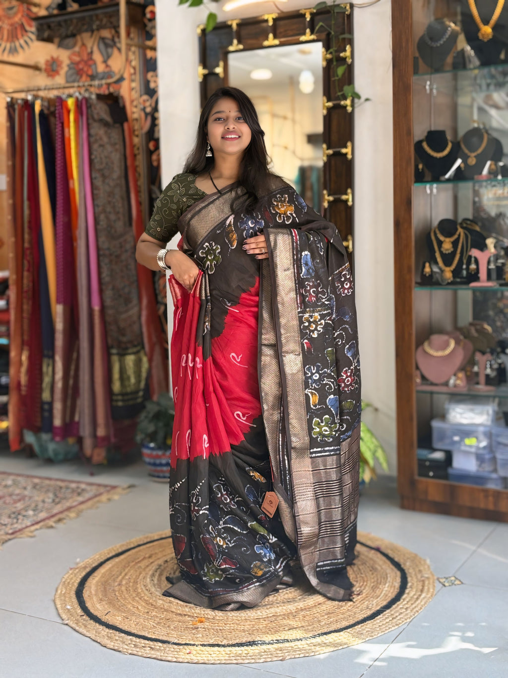Saanjh - Hand Batik Maheshwari Saree
