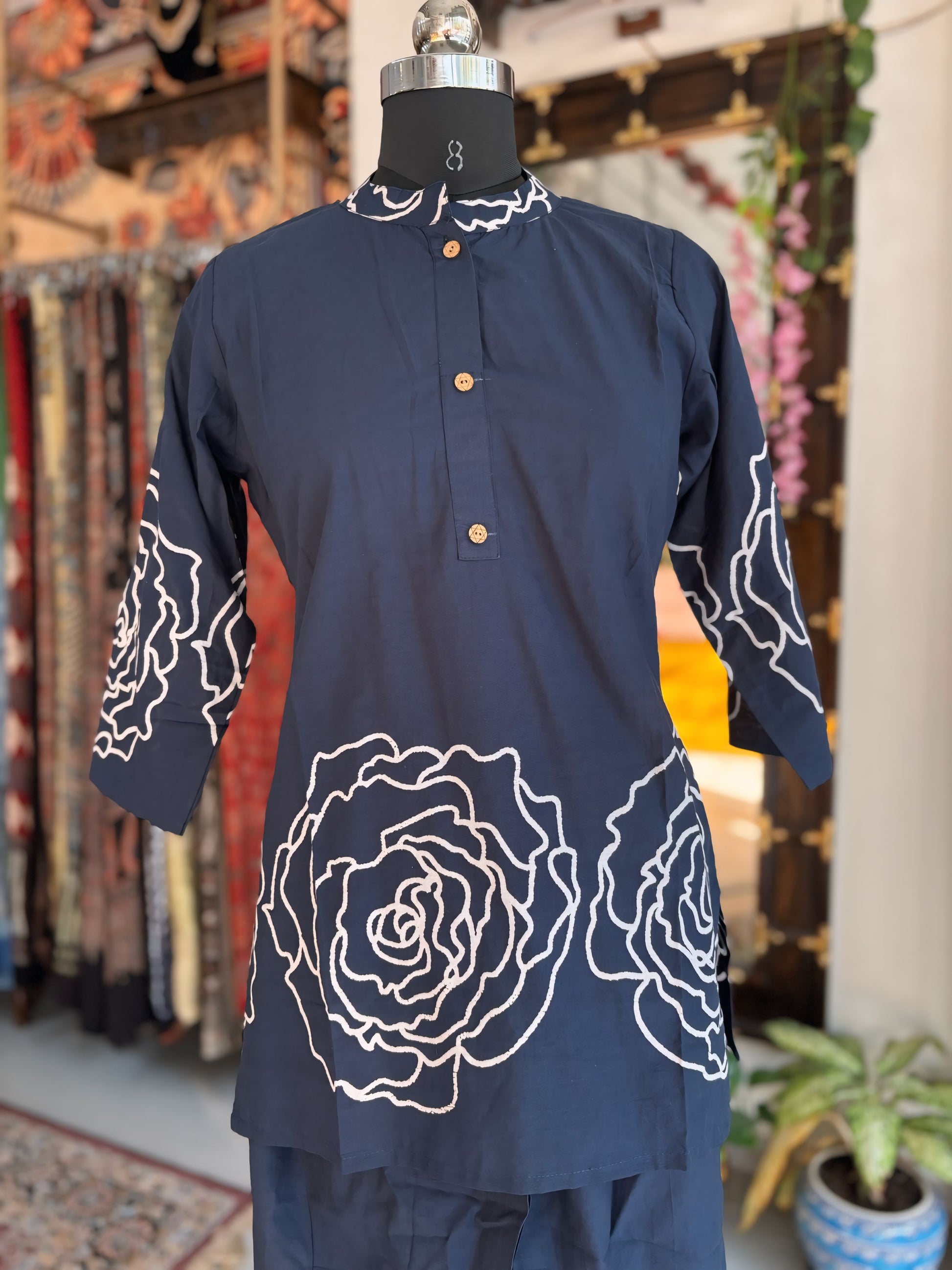 Navy Bloom Kurti