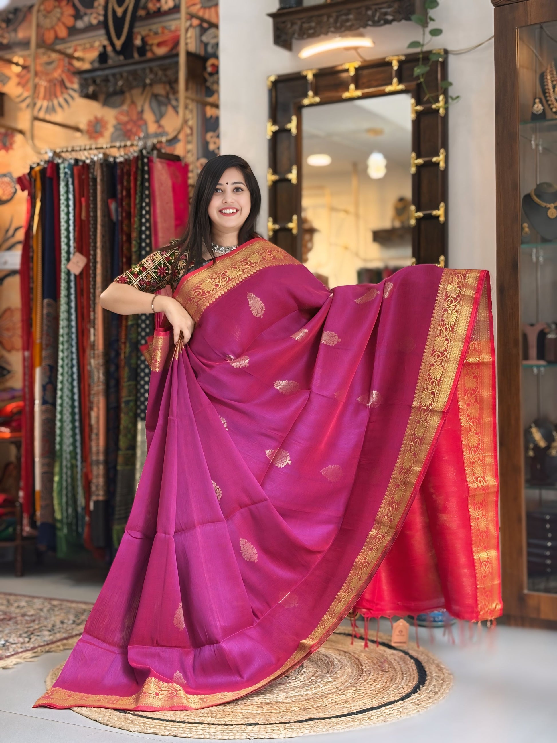 Rani Pink - Banarasi Linen
