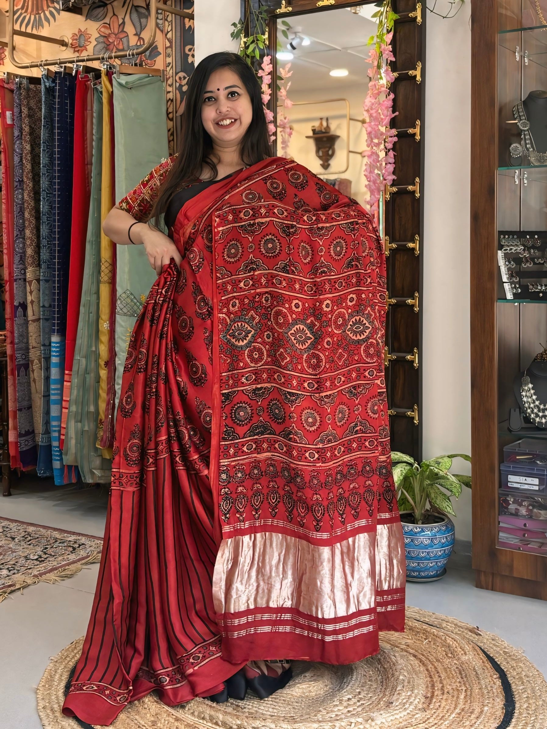 Shobha - Pure Ajrak Modal Silk (Lakripatta)