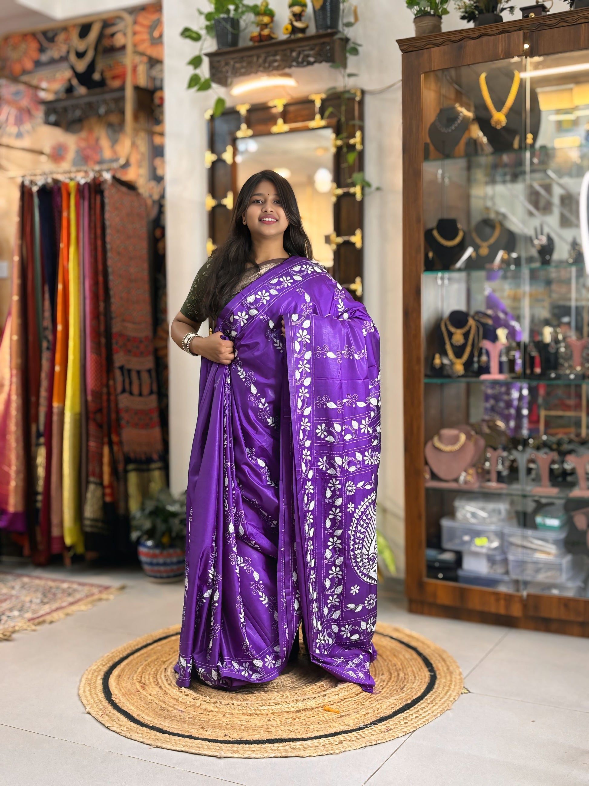 Pushpika - Katha Dupian Silk Saree