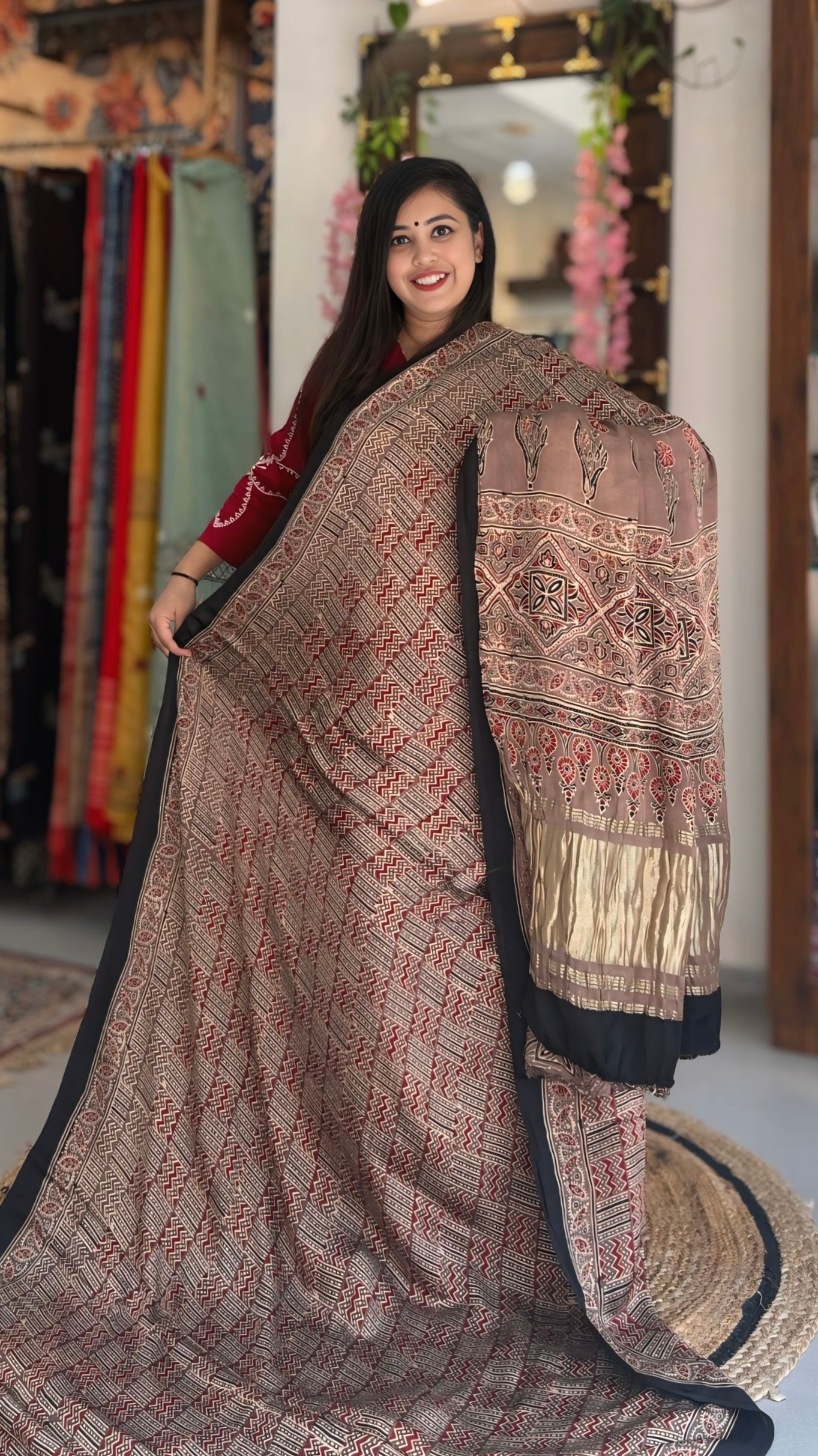 Nandini - Pure Ajrak Modal Silk