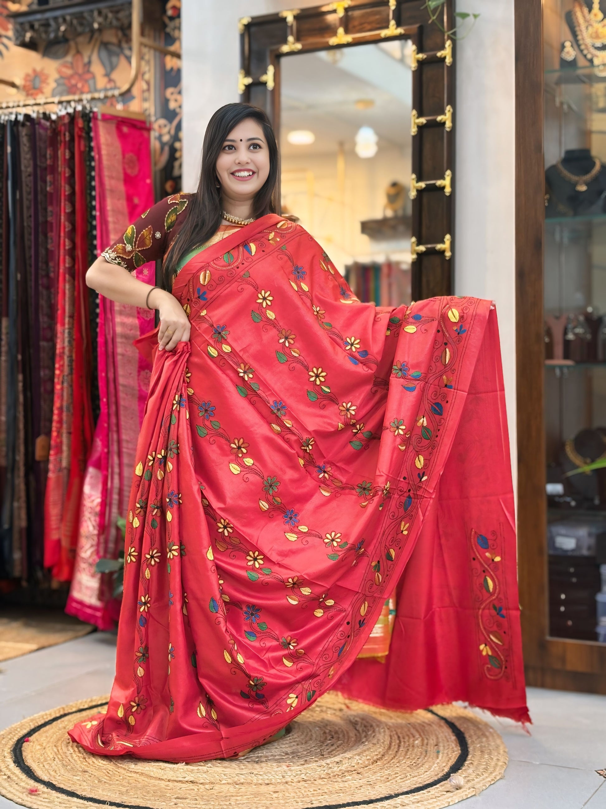 Lalima - Katha Dupian Silk Saree