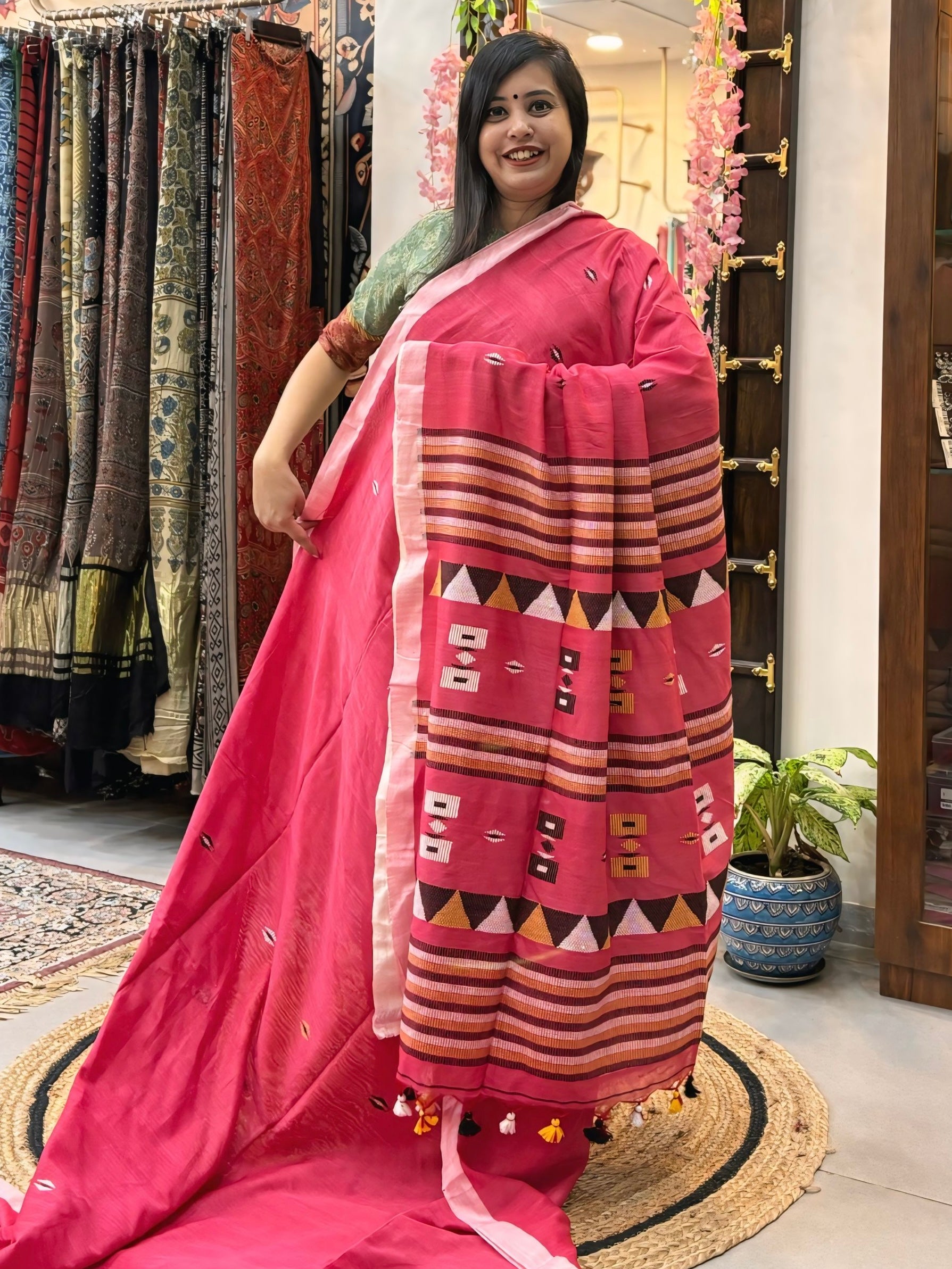Charitra - Bhujori Khadi Cotton Saree