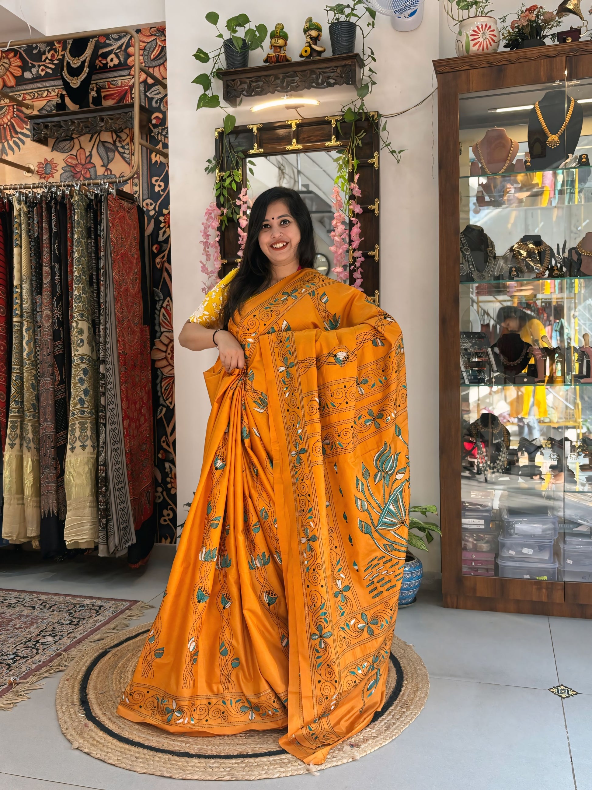 Nandini - Katha Dupian Silk Saree