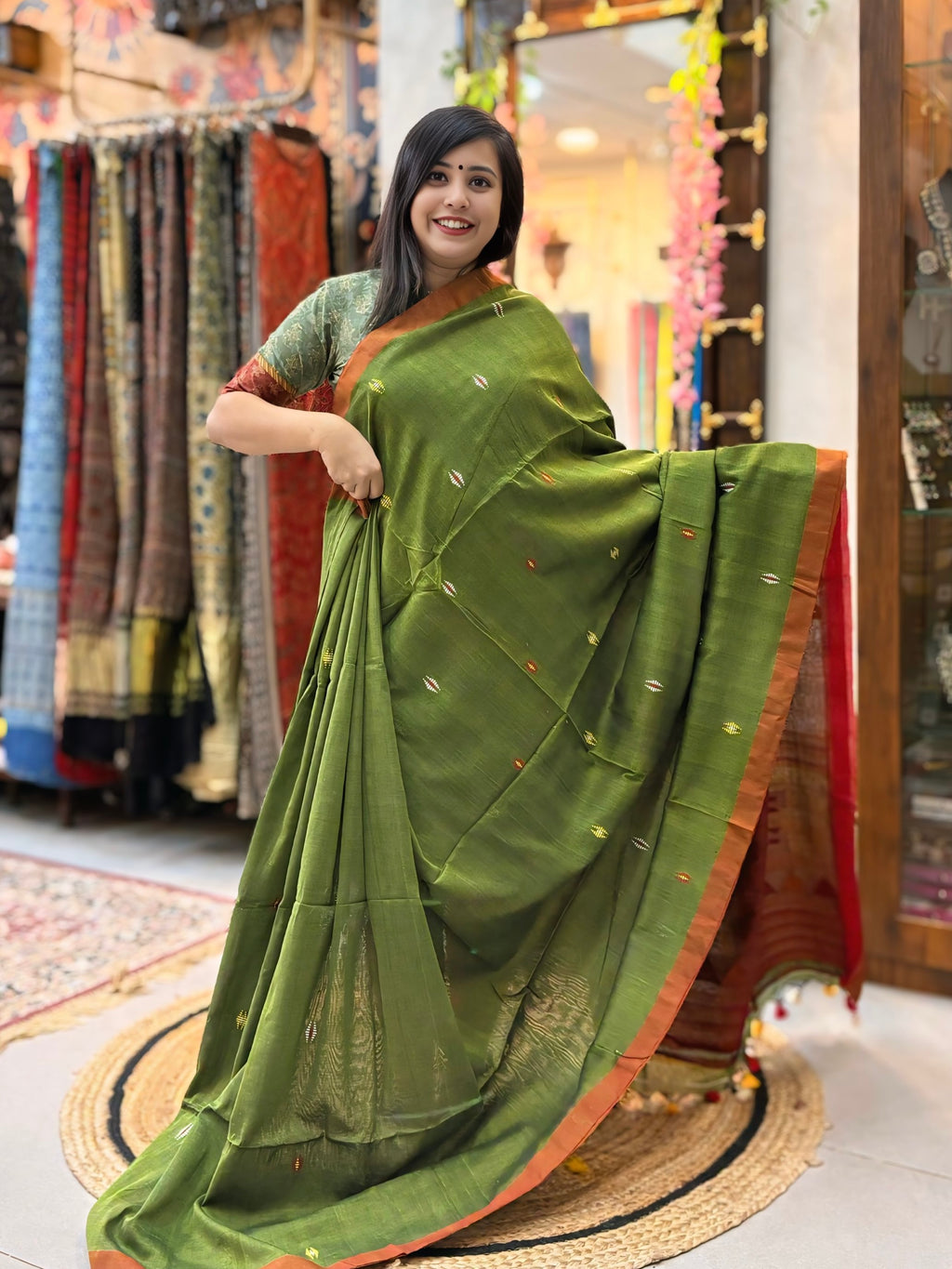 Laxmi - Bhujori Khadi Cotton Saree