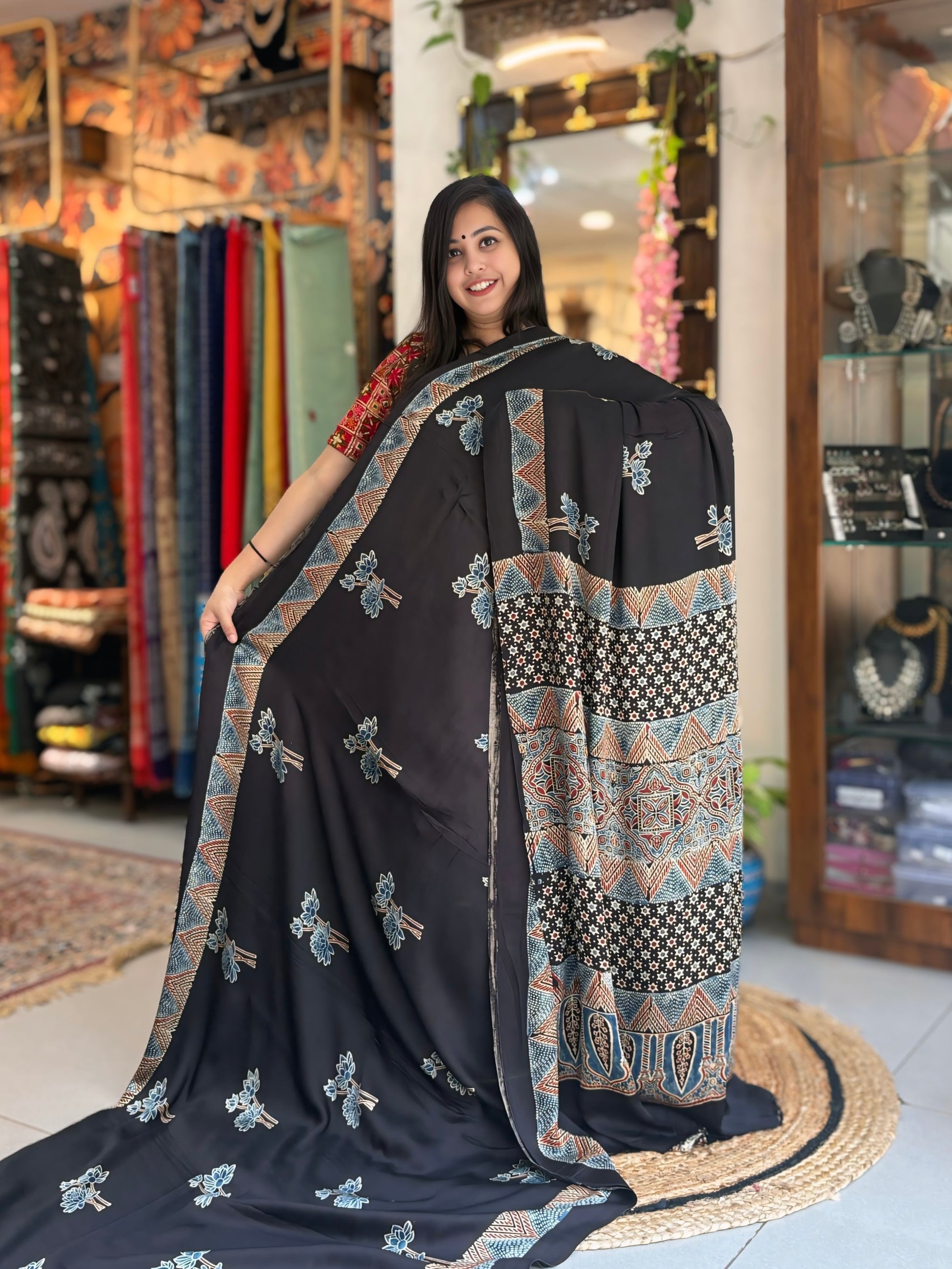 Rasika - Pure Ajrak Modal Silk