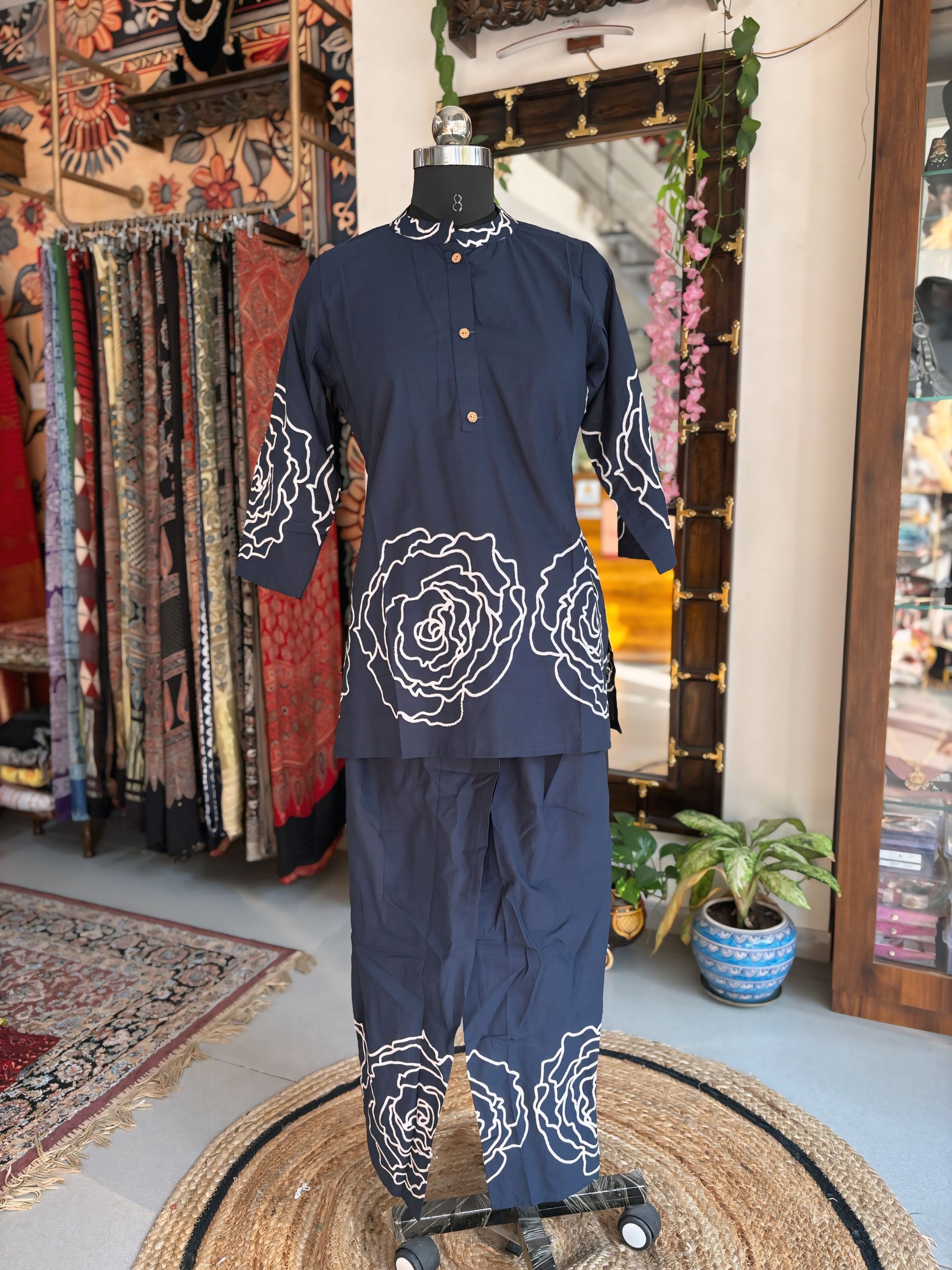 Navy Bloom Kurti
