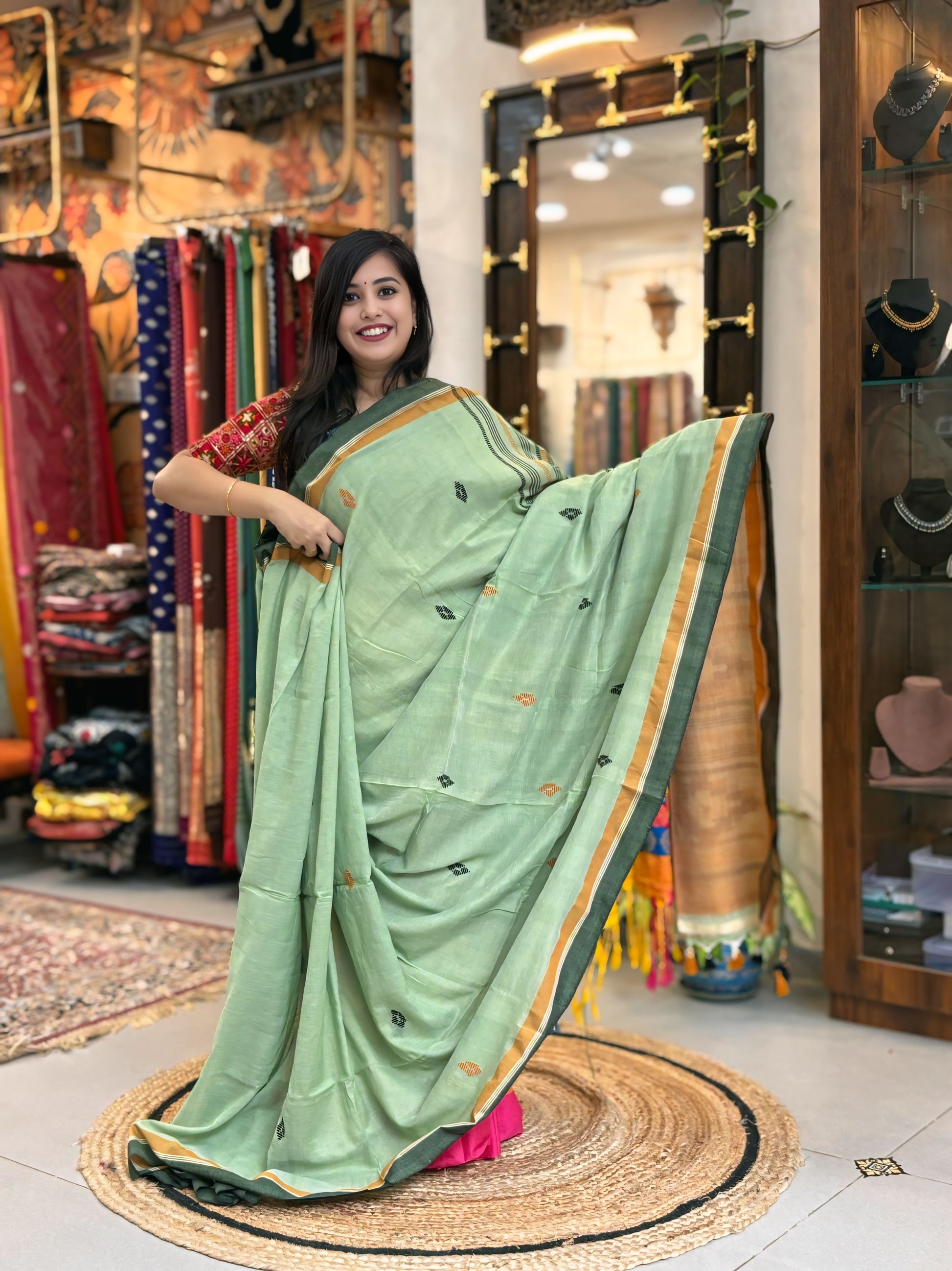 Bhuranj - Bhujori Khadi Cotton Saree