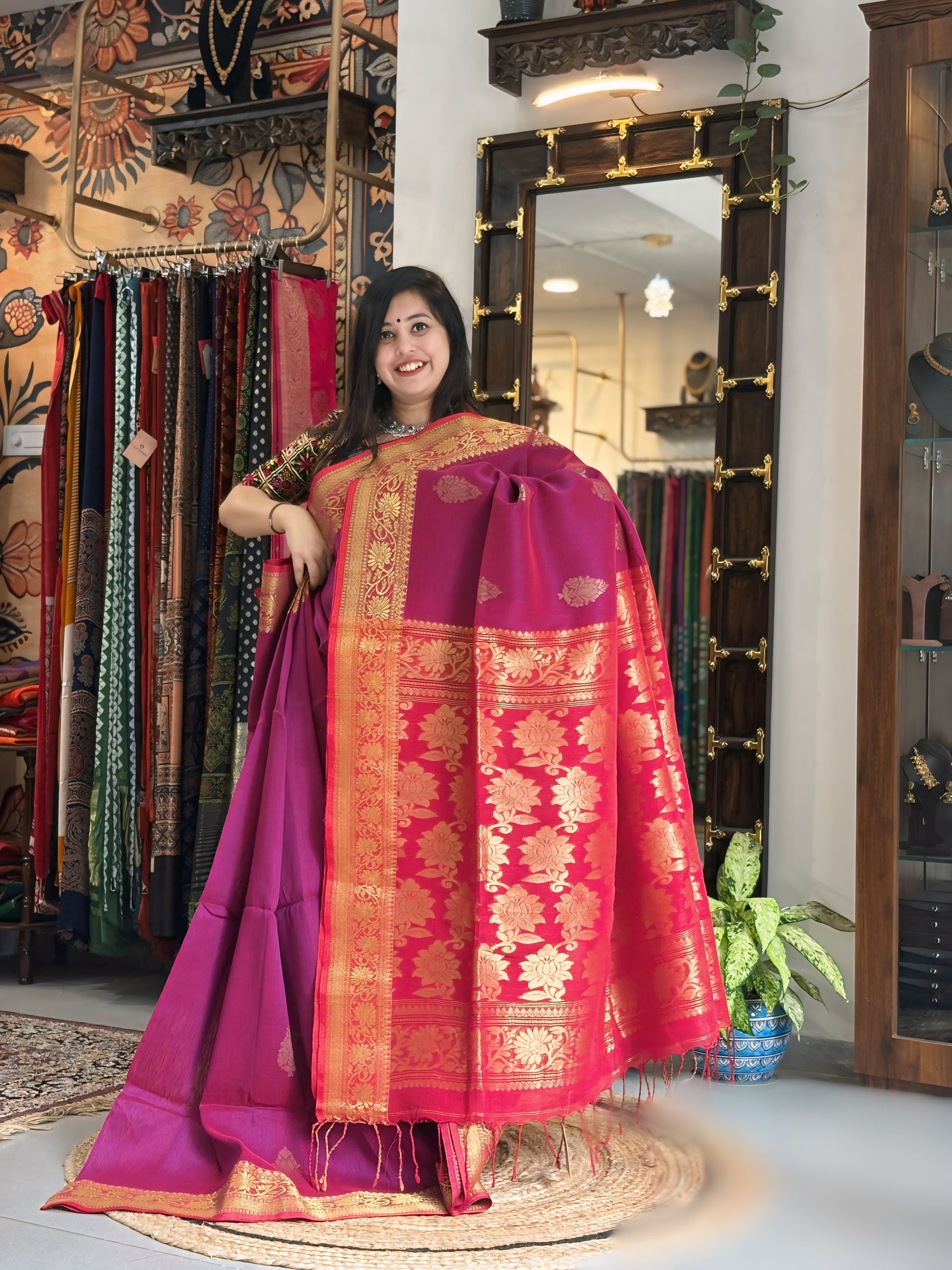 Rani Pink - Banarasi Linen