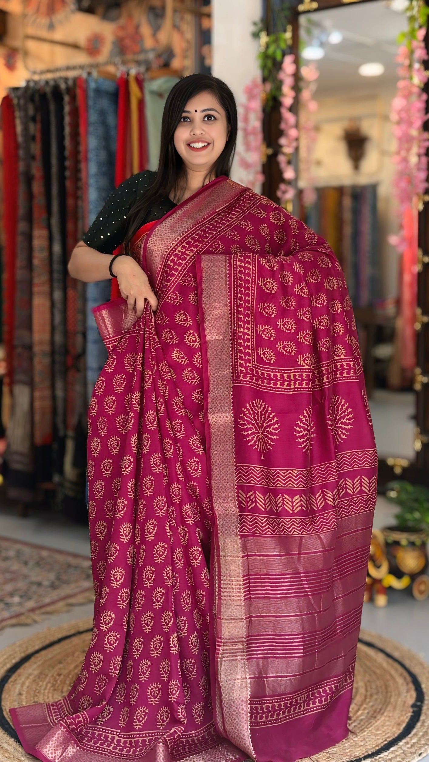 Gulabi - Maheshwari Silk