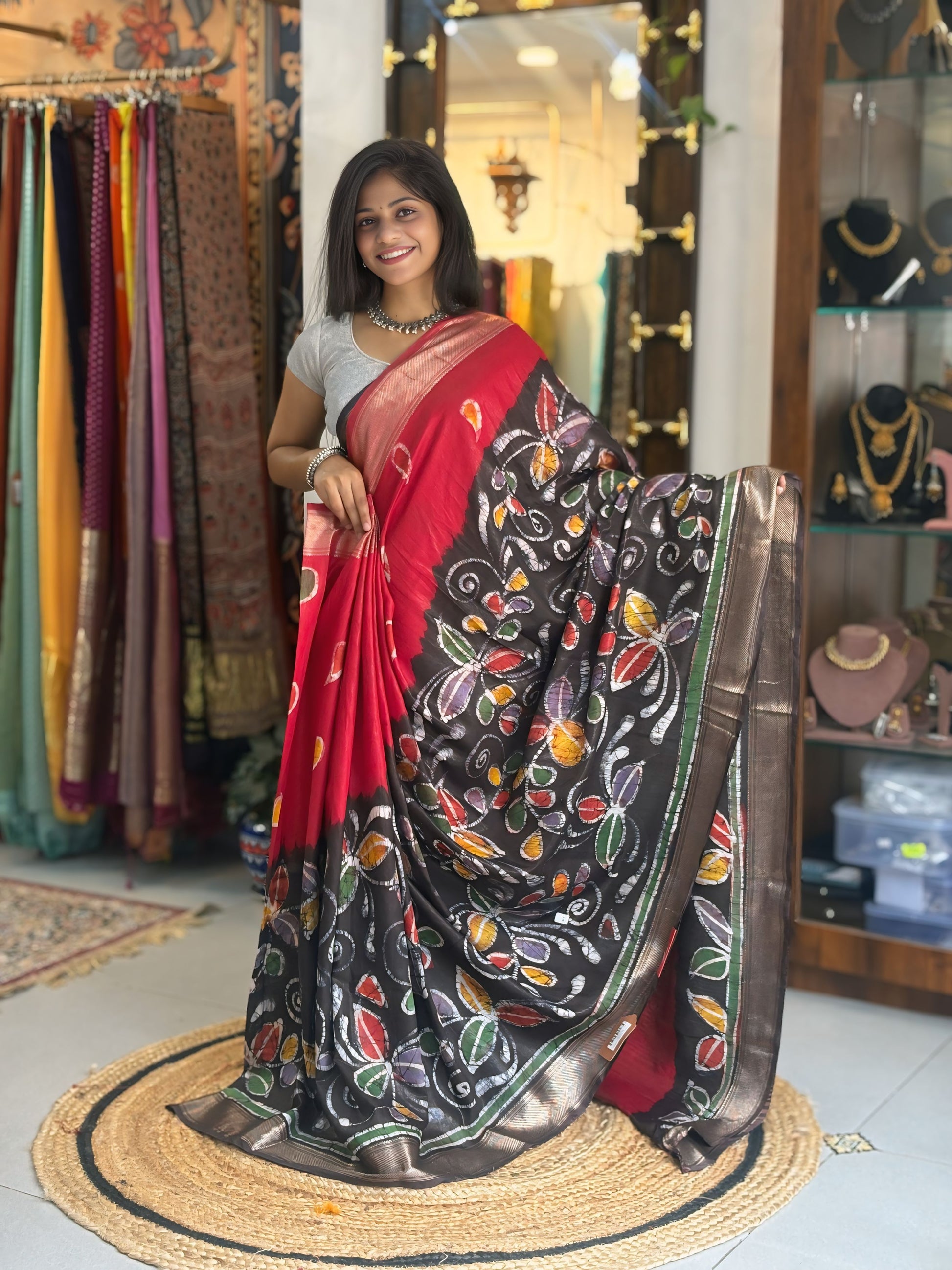 Nritya - Hand Batik Maheshwari Saree