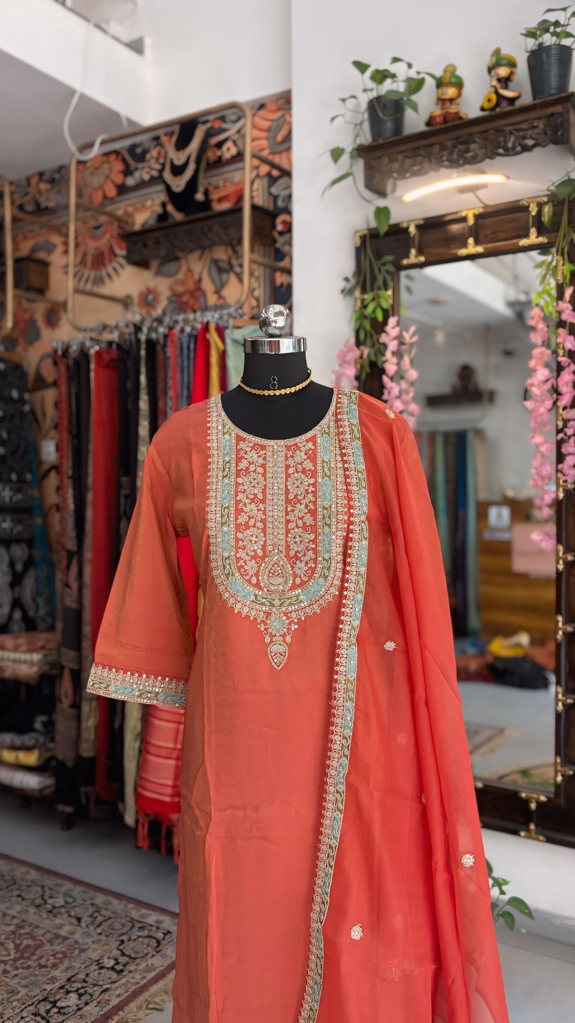 Peach Royale Kurti