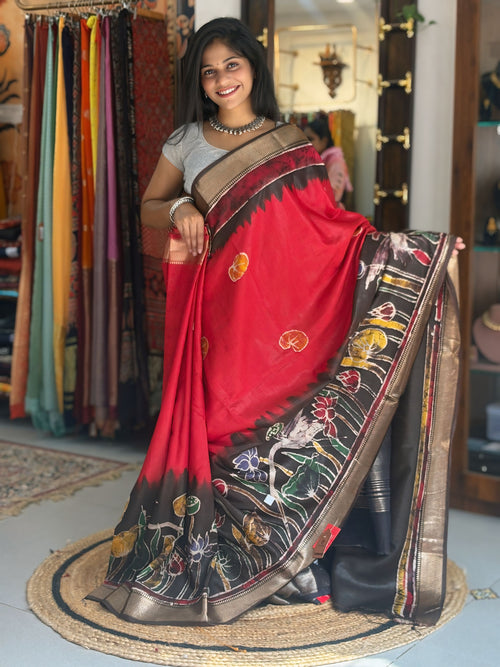 Aabharana - Hand Batik Maheshwari Saree