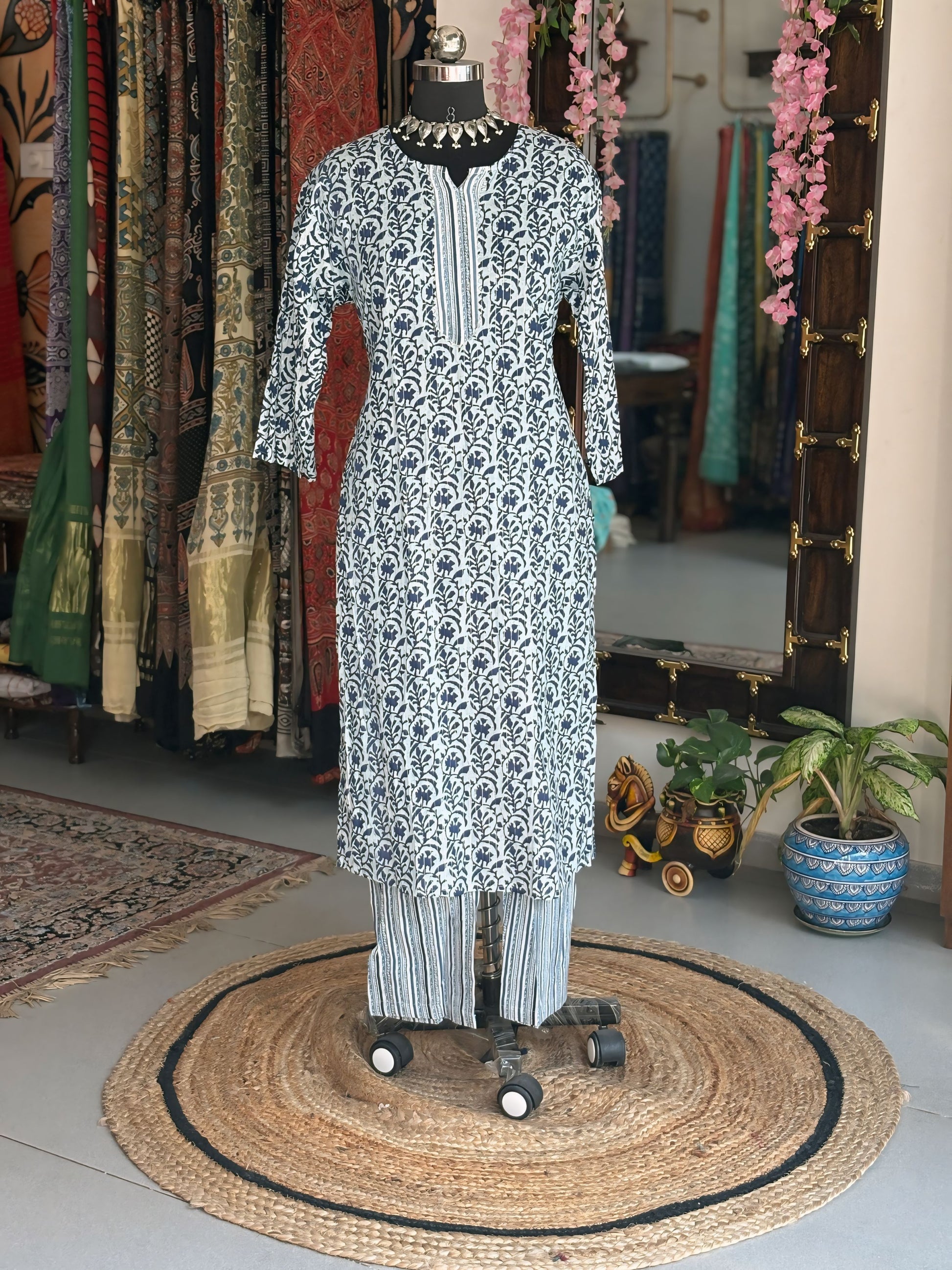 Indigo Whisper Kurti