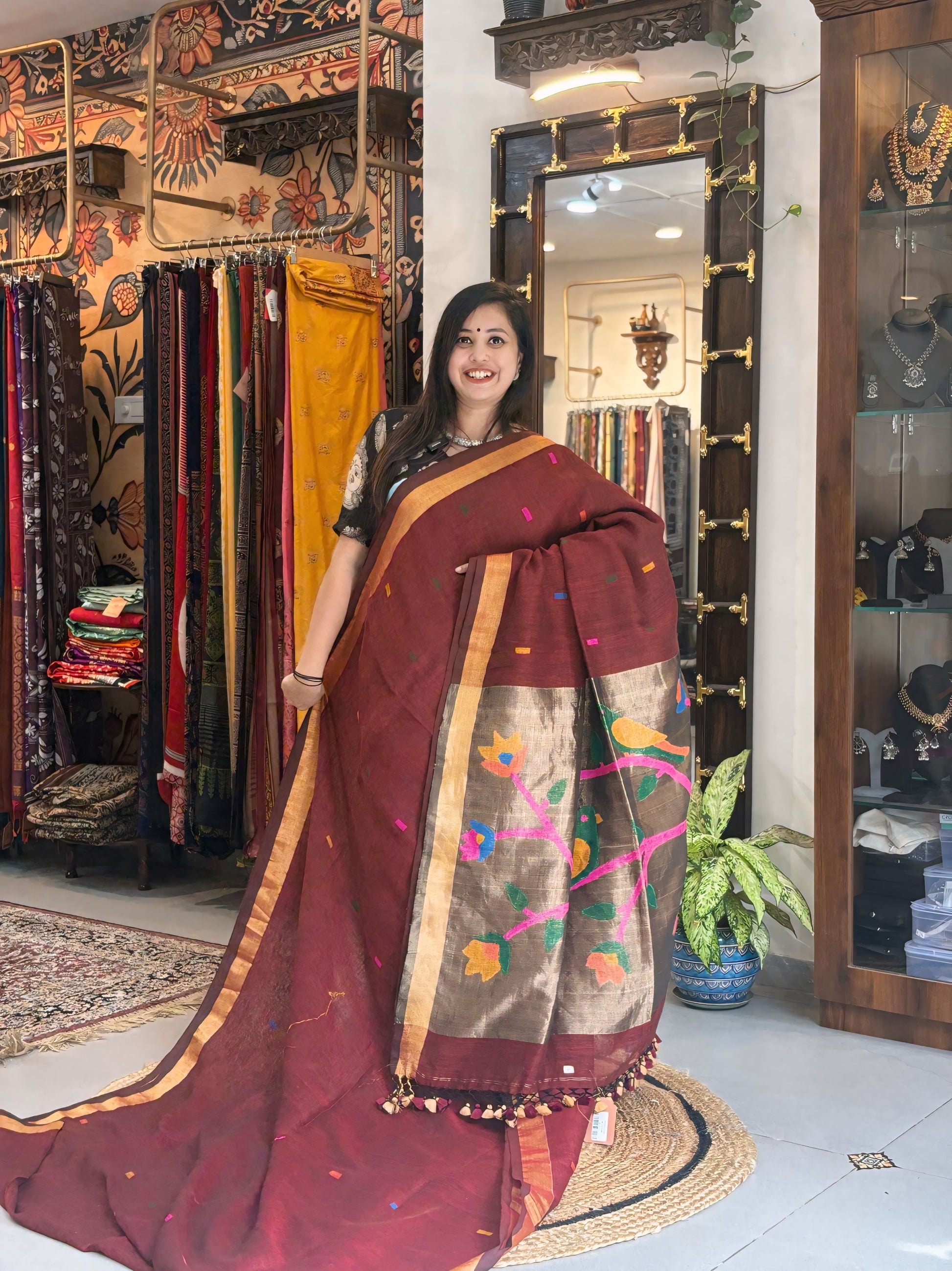 Coffee Glow - Paithani Linen