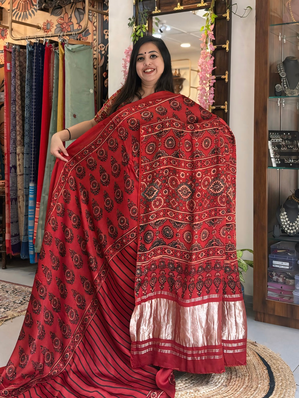 Shobha - Pure Ajrak Modal Silk (Lakripatta)