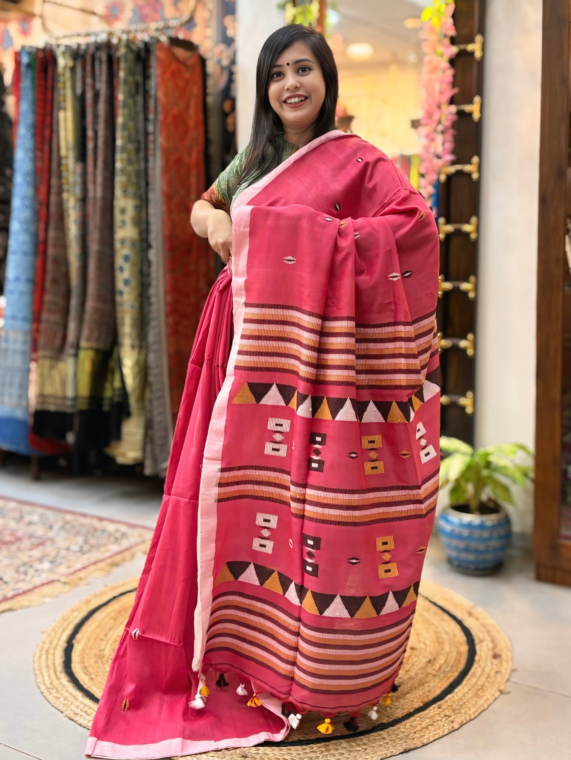 Charitra - Bhujori Khadi Cotton Saree